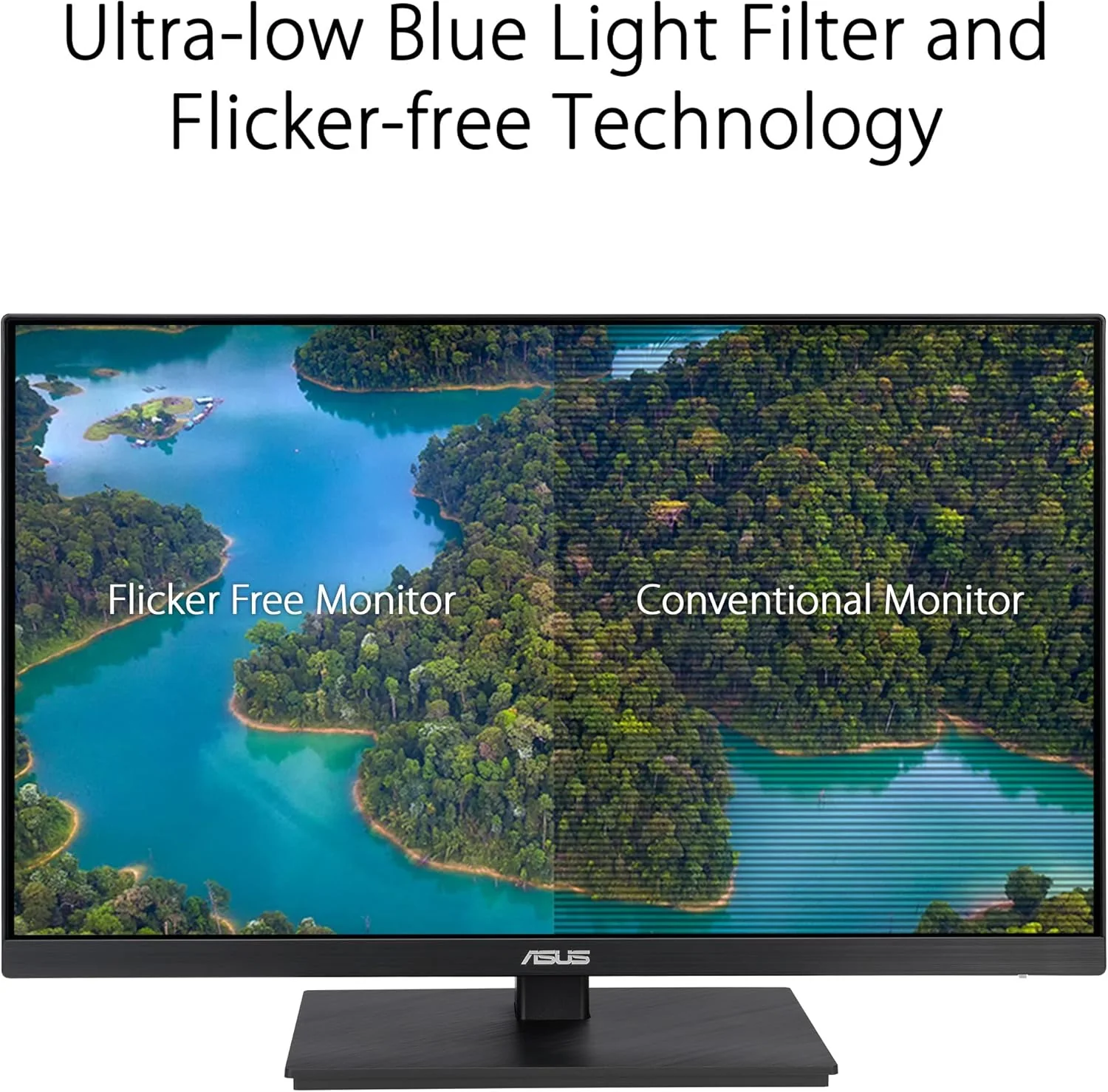 ASUS 23.8” 1080P Monitor (VA24EQSB) - Full HD, IPS, 75Hz, Built-in Speakers, Eye Care, Low Blue Light, Flicker Free, VESA Mountable, Height Adjustment, Frameless, DisplayPort, HDMI, VGA, USB Hub (Certified Refurbished) - Image 4