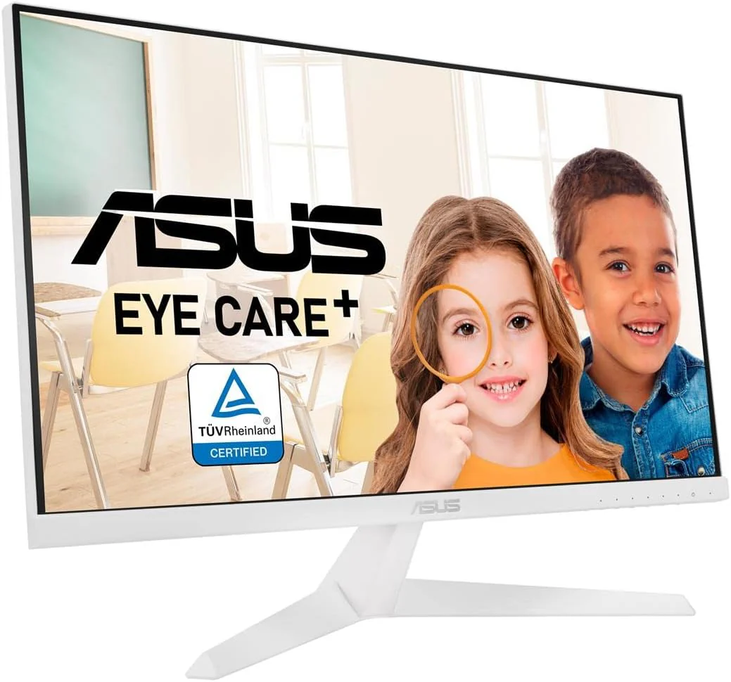 Asus 23.8 inch VY249HE-W Monitor | 1080P | 75Hz | Adaptive-Sync/FreeSync, Eye Care Plus, Color Augmentation, Rest Reminder, Antibacterial Surface | HDMI, VGA (Certified Refurbished) - Image 2