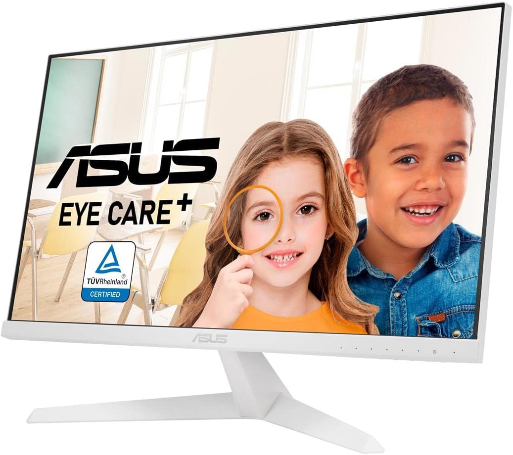 Asus 23.8 inch VY249HE-W Monitor | 1080P | 75Hz | Adaptive-Sync/FreeSync, Eye Care Plus, Color Augmentation, Rest Reminder, Antibacterial Surface | HDMI, VGA (Certified Refurbished) - Image 3
