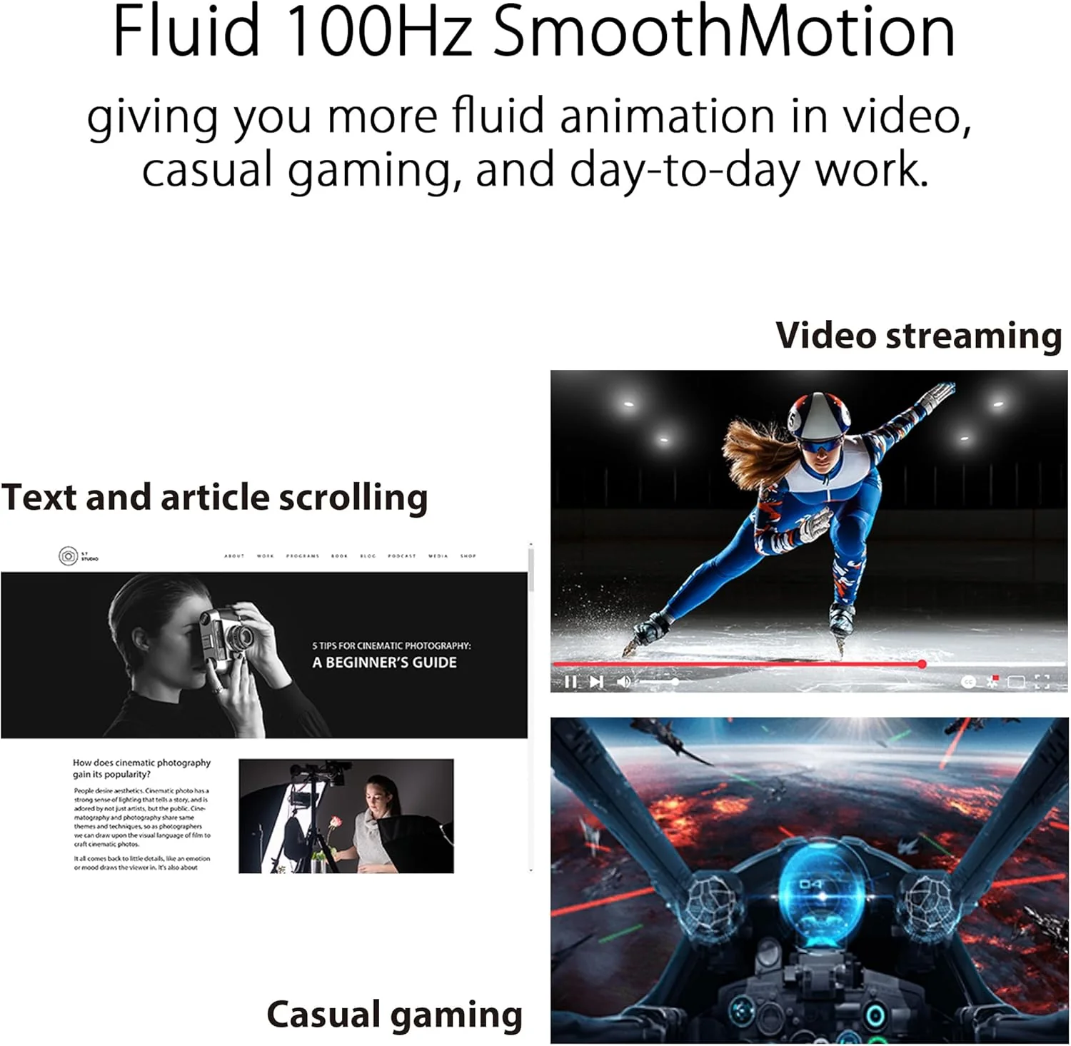 ASUS 24” (23.8-inch viewable) 1080P Eye Care Monitor (VA24EHF) - IPS, Full HD, Frameless, 100Hz, 1ms, Adaptive-Sync, for Working and Gaming, Low Blue Light, HDMI, VESA Mountable, Tilt (Certified Refurbished) - Image 3