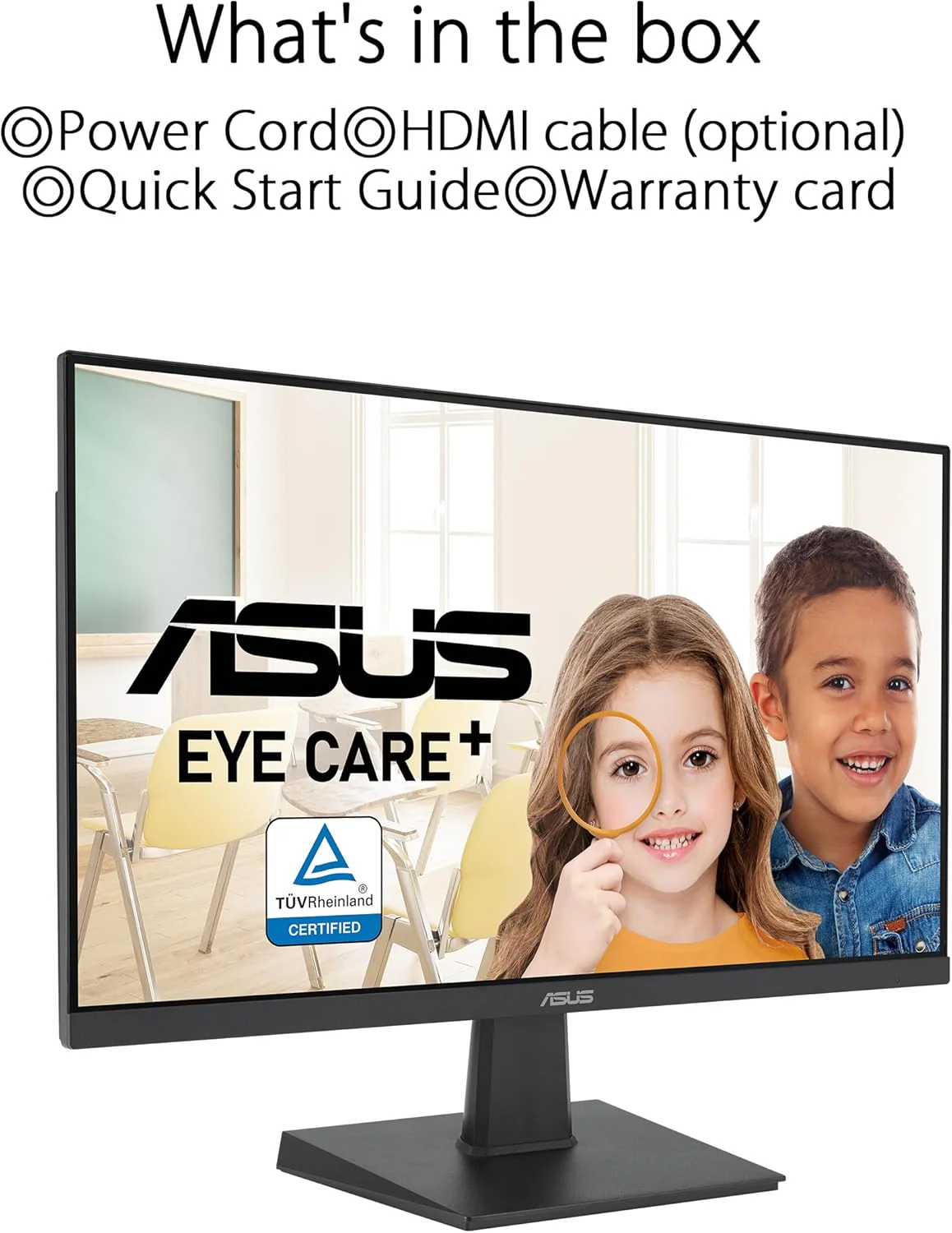 ASUS 24” (23.8-inch viewable) 1080P Eye Care Monitor (VA24EHF) - IPS, Full HD, Frameless, 100Hz, 1ms, Adaptive-Sync, for Working and Gaming, Low Blue Light, HDMI, VESA Mountable, Tilt (Certified Refurbished) - Image 7