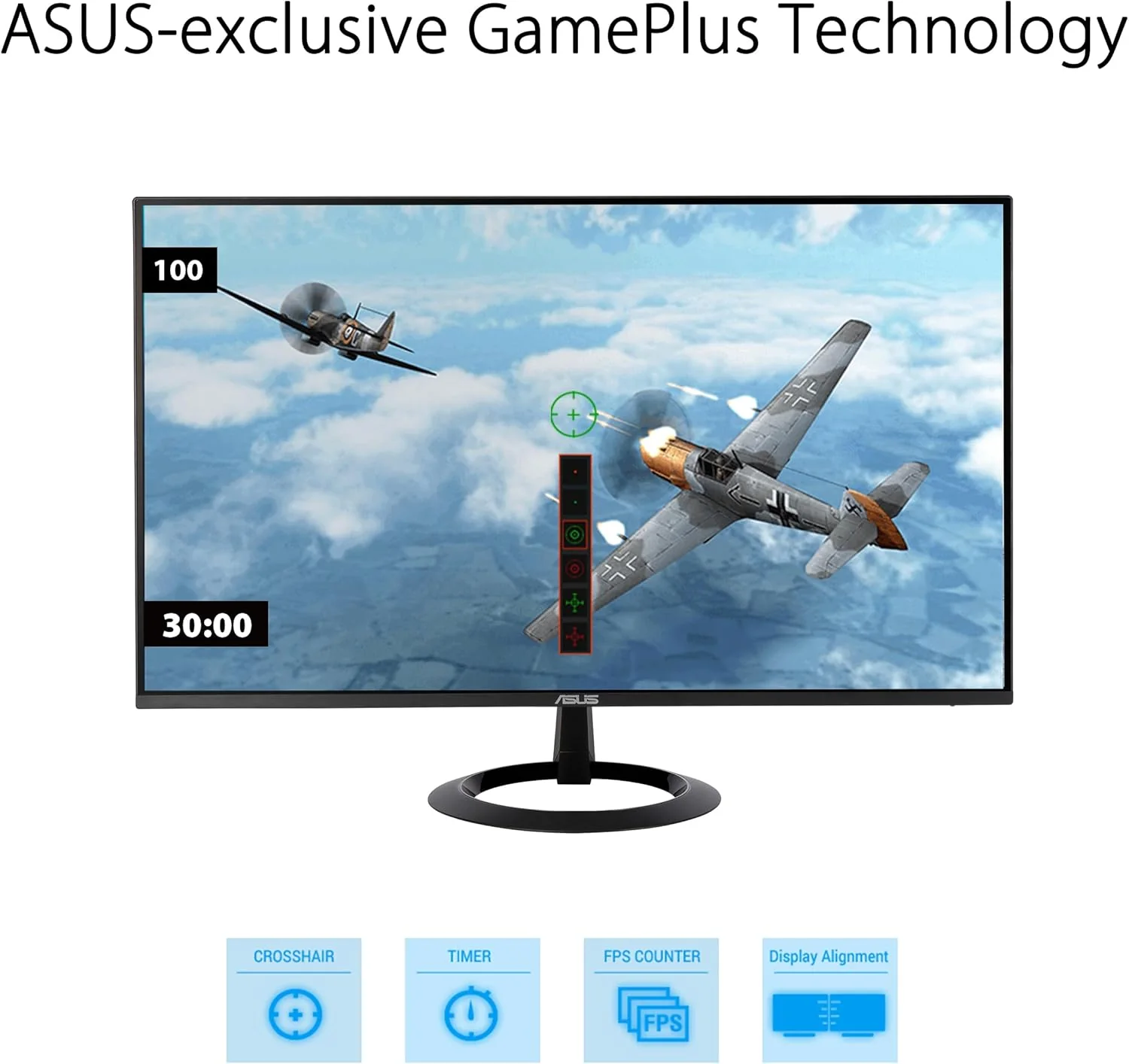 ASUS 24” (23.8-inch viewable) Eye Care Monitor (VZ24EHF) - IPS, Full HD (1920 x 1080), Frameless, 100Hz, Adaptive-Sync, 1ms, HDMI, Low Blue Light, Flicker Free, Ultra-Slim Profile (Certified Refurbished) - Image 6