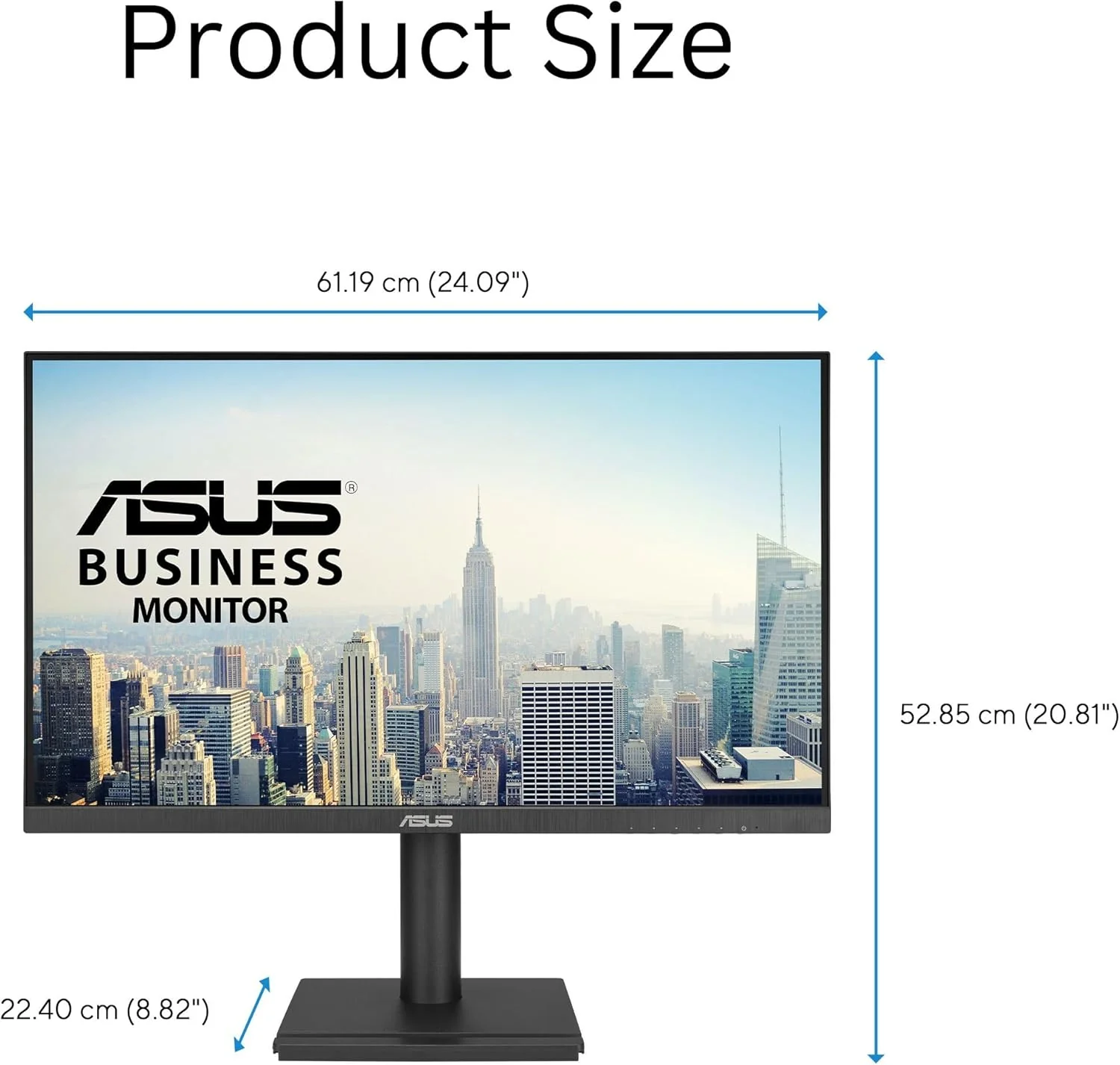 ASUS VA27DQFS Business Monitor – 27-inch, IPS, Full HD, Frameless, 100Hz, Adaptive-Sync, 1ms MPRT, HDMI, DisplayPort, VGA, Low Blue Light, Flicker Free, Ergonomic Design, Wall Mountable (Certified Refurbished) - Image 3