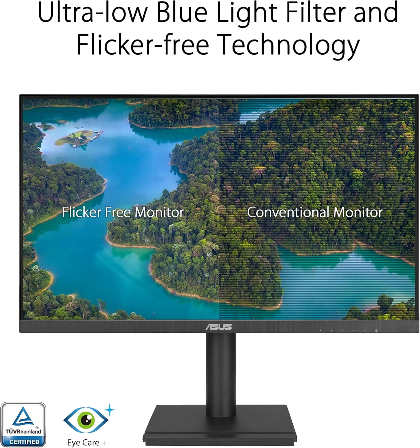 ASUS VA27DQFS Business Monitor – 27-inch, IPS, Full HD, Frameless, 100Hz, Adaptive-Sync, 1ms MPRT, HDMI, DisplayPort, VGA, Low Blue Light, Flicker Free, Ergonomic Design, Wall Mountable (Certified Refurbished) - Image 7