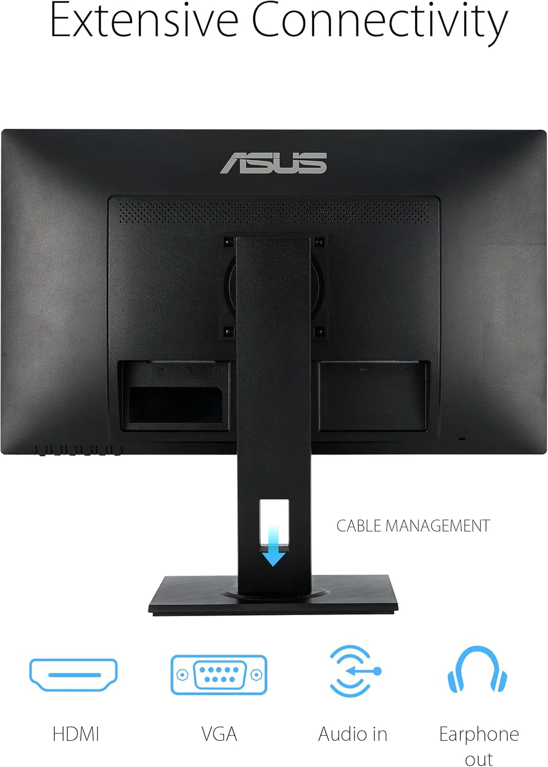 ASUS 27” 1080P Monitor (VA279HAL) - Full HD, Built-in Speakers, Eye Care, Low Blue Light, Flicker Free, VESA Mountable, Height Adjustment, Pivot, Swivel, Tilt, HDMI, VGA (Certified Refurbish) - Image 5