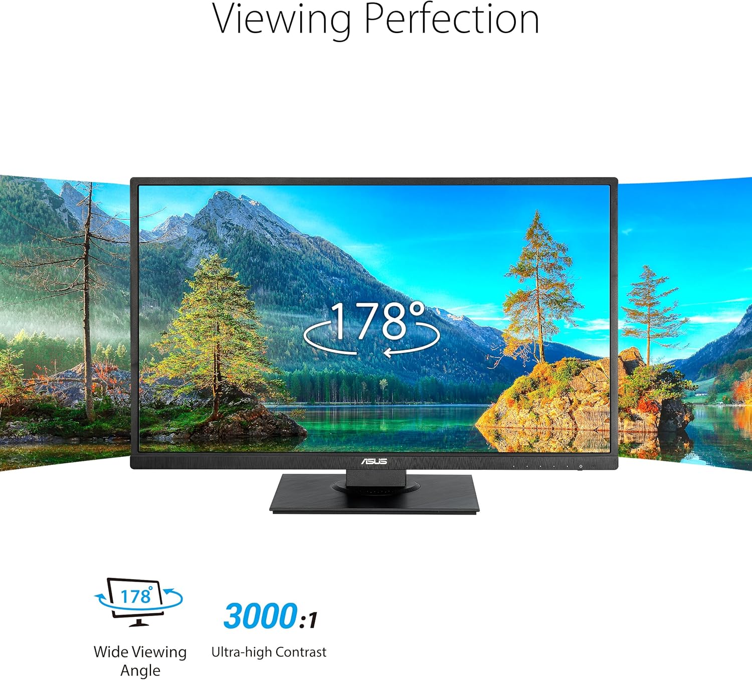ASUS 27” 1080P Monitor (VA279HAL) - Full HD, Built-in Speakers, Eye Care, Low Blue Light, Flicker Free, VESA Mountable, Height Adjustment, Pivot, Swivel, Tilt, HDMI, VGA (Certified Refurbish) - Image 6