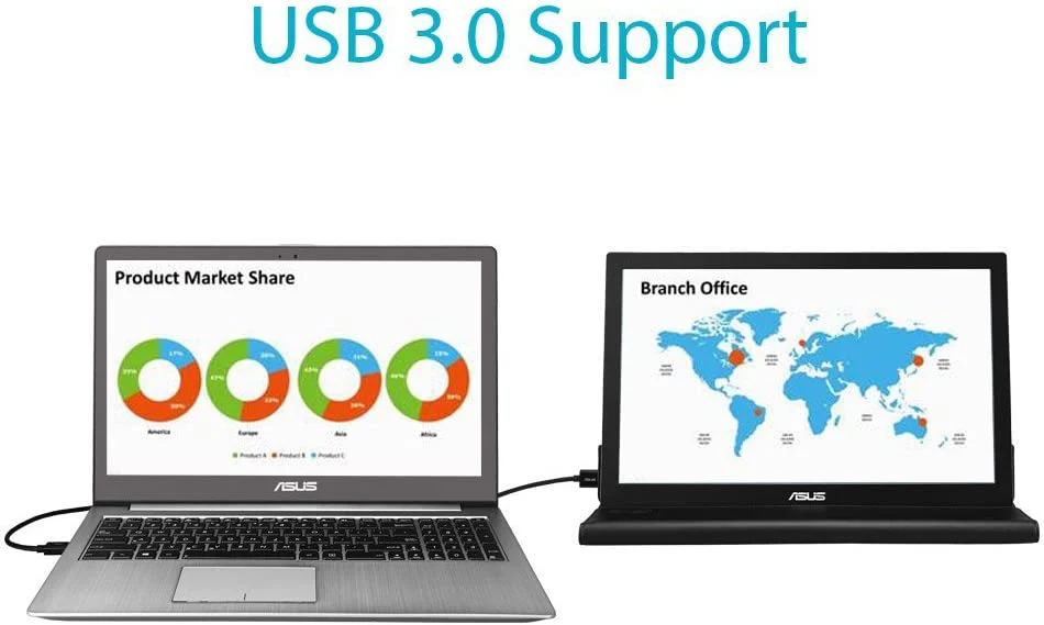 ASUS MB169B+ Portable USB Monitor - 16 inch (15.6 inch viewable), Full HD, USB-powered, IPS, Ultra-slim, Smart Case (Certified Refurbished) - Image 3