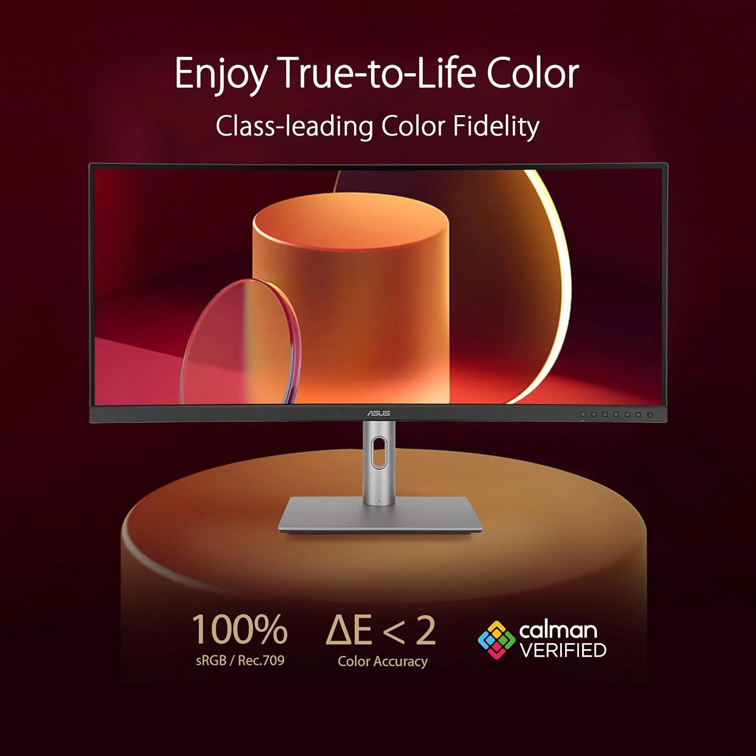 ASUS ProArt Display 34” Ultrawide Curved Professional HDR Monitor (PA34VCNV) - IPS, 21:9 3440 x 1440, 3800R Curve, 100% sRGB/Rec709, ΔE<2, Calman Verified, USB-C Docking PD 96W, RJ45(Certified Refurbished) - Image 8