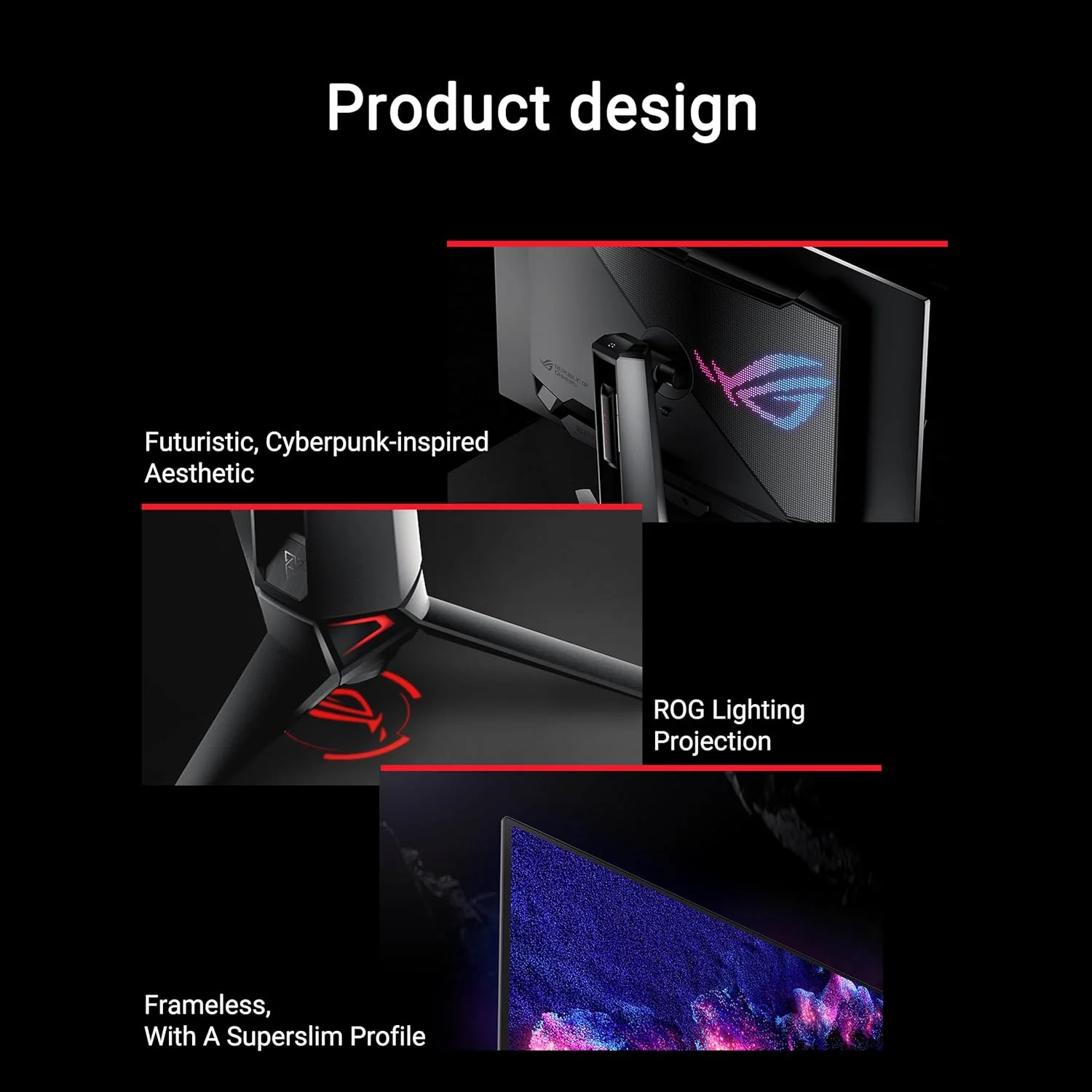 ASUS ROG Swift 32” 4K OLED Gaming Monitor (PG32UCDM) - UHD (3840 x 2160), QD-OLED, 240Hz, 0.03ms, G-SYNC Compatible, Custom Heatsink, Graphene film, 99% DCI-P3, True 10-bit, 90W USB-C (Certified Refurbished) - Image 2