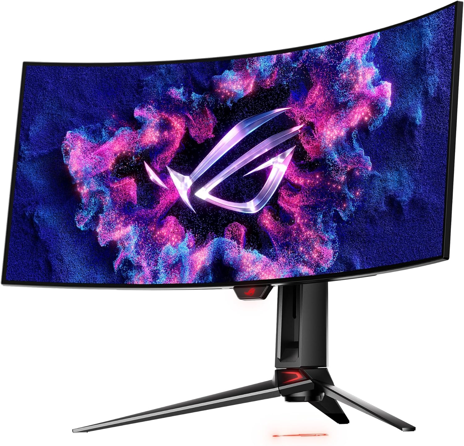 ASUS ROG Swift 34” OLED Ultrawide 800R Curved Gaming Monitor (PG34WCDM) – 21:9 (3440 x 1440), 240Hz, 0.03ms, G-SYNC Compatible, Custom Heatsink, Uniform Brightness, Smart KVM, USB-C 90W PD, 1300nits (Certified Refurbished) - Image 3