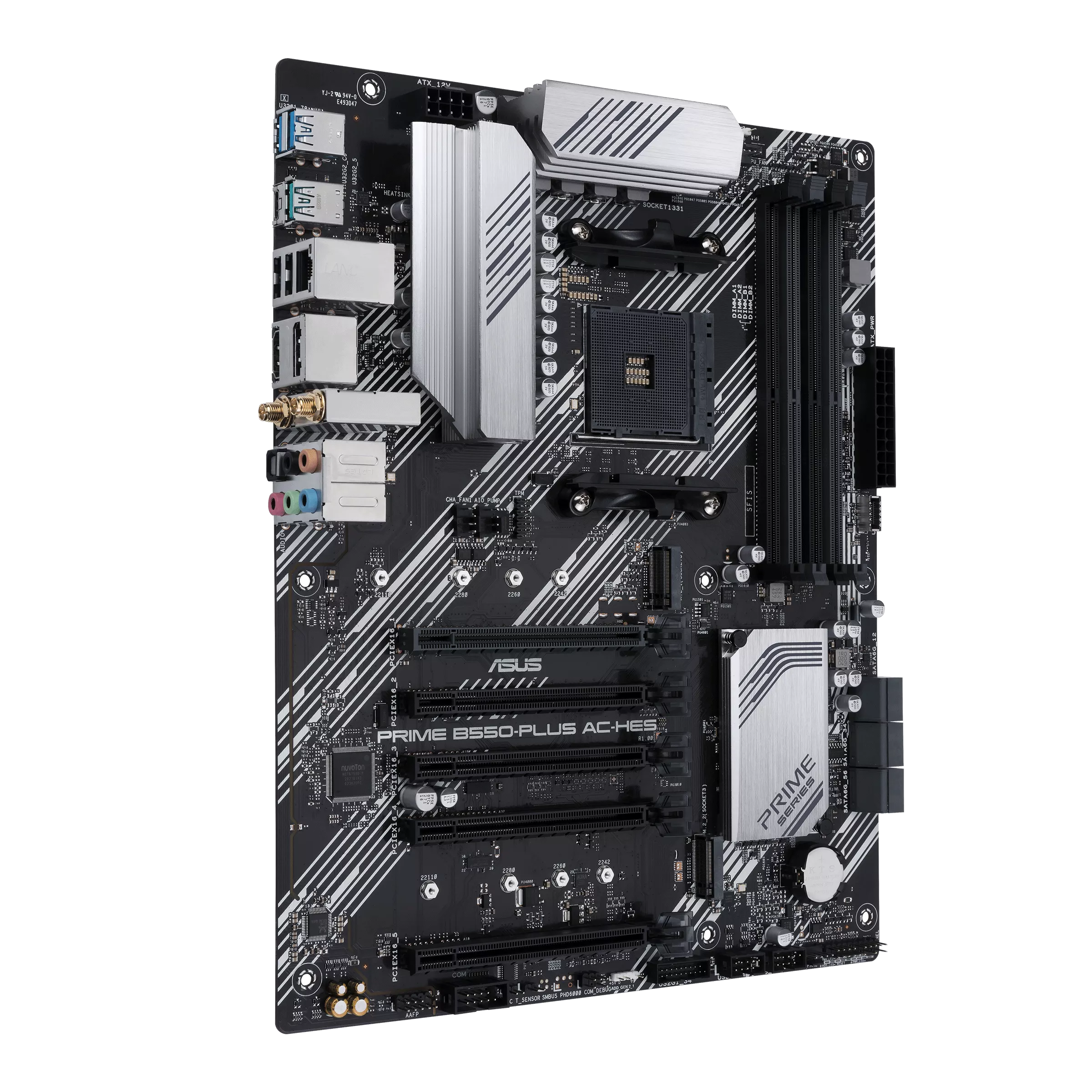 ASUS Prime B550-PLUS AC-HES AMD AM4 (3rd Gen Ryzen) ATX motherboard (dual M.2, PCIe 4.0, WIFI 5, 1 Gb Ethernet, DisplayPort/HDMI, SATA 6 Gbps, USB 3.2 Gen 2 Type-C, front USB 3.2 G (Certified Refurbished) - Image 5