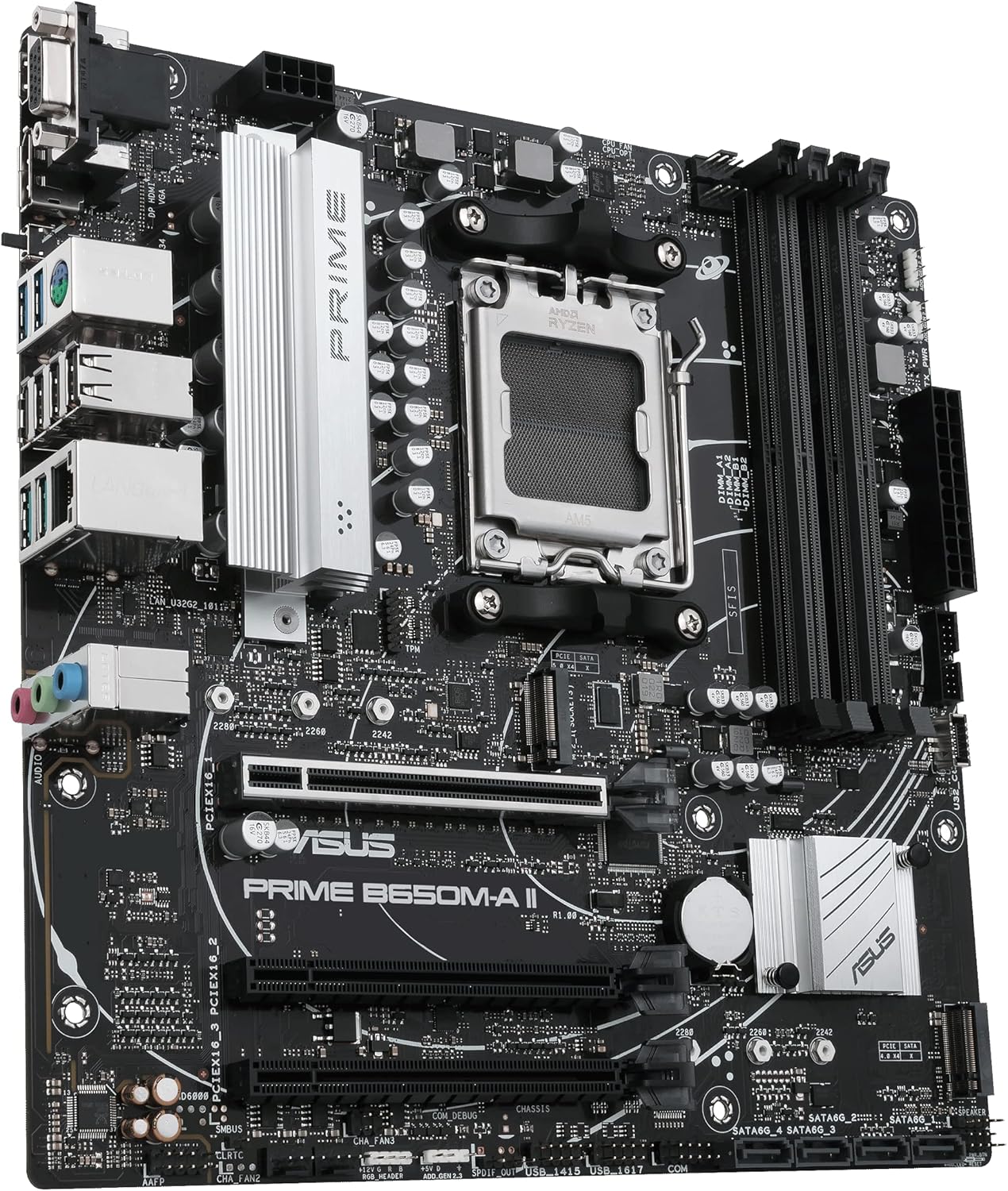 ASUS PRIME B650M-A II-CSM Micro-ATX commercial motherboard,DDR5 6400+(OC),PCIe 5.0 M.2 support,Realtek 2.5Gb LAN,DisplayPort,VGA,HDMI, USB 3.2 Gen 2 ports (Certified Refurbished) - Image 2