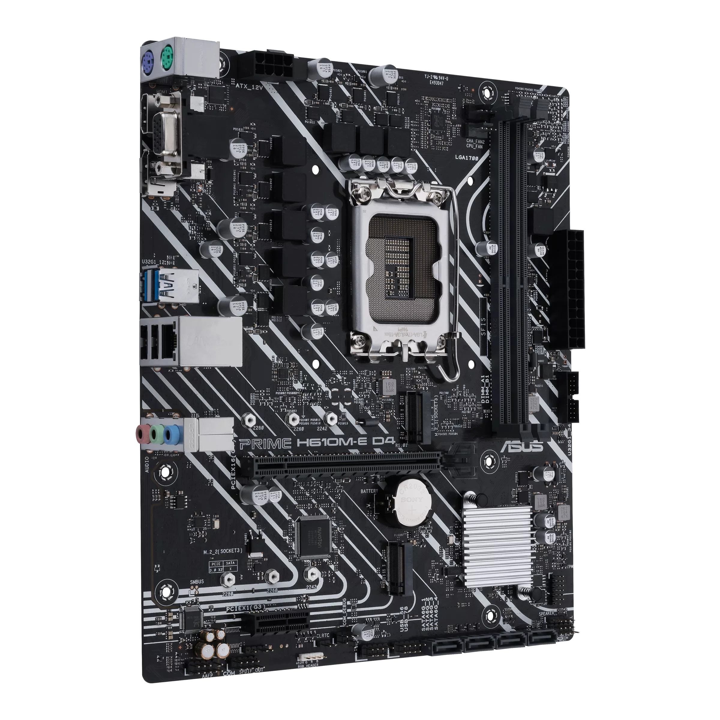 Asus PRIME H610M-E D4-CSM Intel H610 (LGA 1700) mic-ATX Motherboard with DDR4, PCIe 4.0, dual M.2 slots, Realtek 1 Gb Ethernet, DisplayPort, HDMI, D-Sub, USB 3.2 Gen 1 ports, SATA 6 Gbps, COM header, RGB header (Certified Refurbished) - Image 2