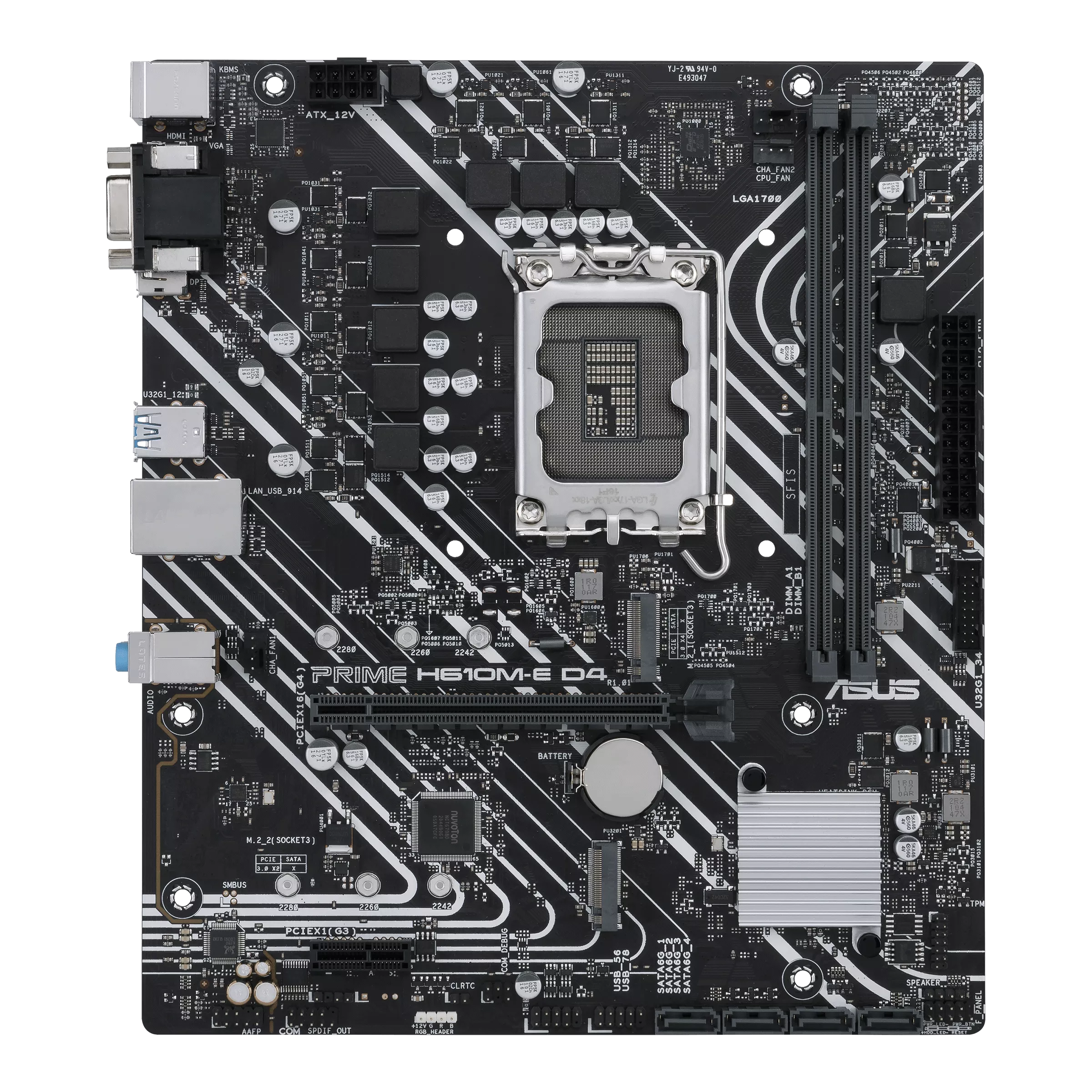 Asus PRIME H610M-E D4-CSM Intel H610 (LGA 1700) mic-ATX Motherboard with DDR4, PCIe 4.0, dual M.2 slots, Realtek 1 Gb Ethernet, DisplayPort, HDMI, D-Sub, USB 3.2 Gen 1 ports, SATA 6 Gbps, COM header, RGB header (Certified Refurbished) - Image 3