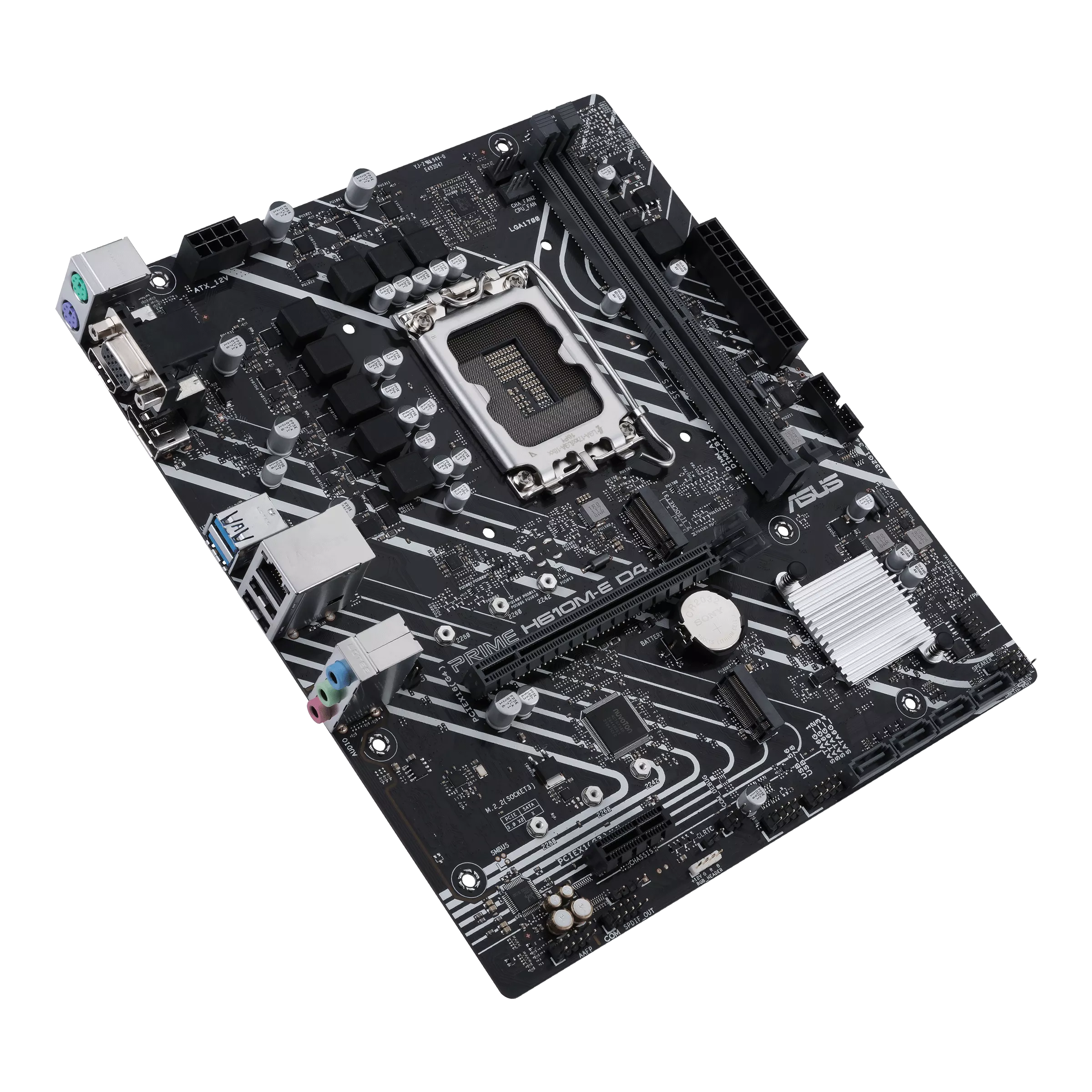 Asus PRIME H610M-E D4-CSM Intel H610 (LGA 1700) mic-ATX Motherboard with DDR4, PCIe 4.0, dual M.2 slots, Realtek 1 Gb Ethernet, DisplayPort, HDMI, D-Sub, USB 3.2 Gen 1 ports, SATA 6 Gbps, COM header, RGB header (Certified Refurbished) - Image 4