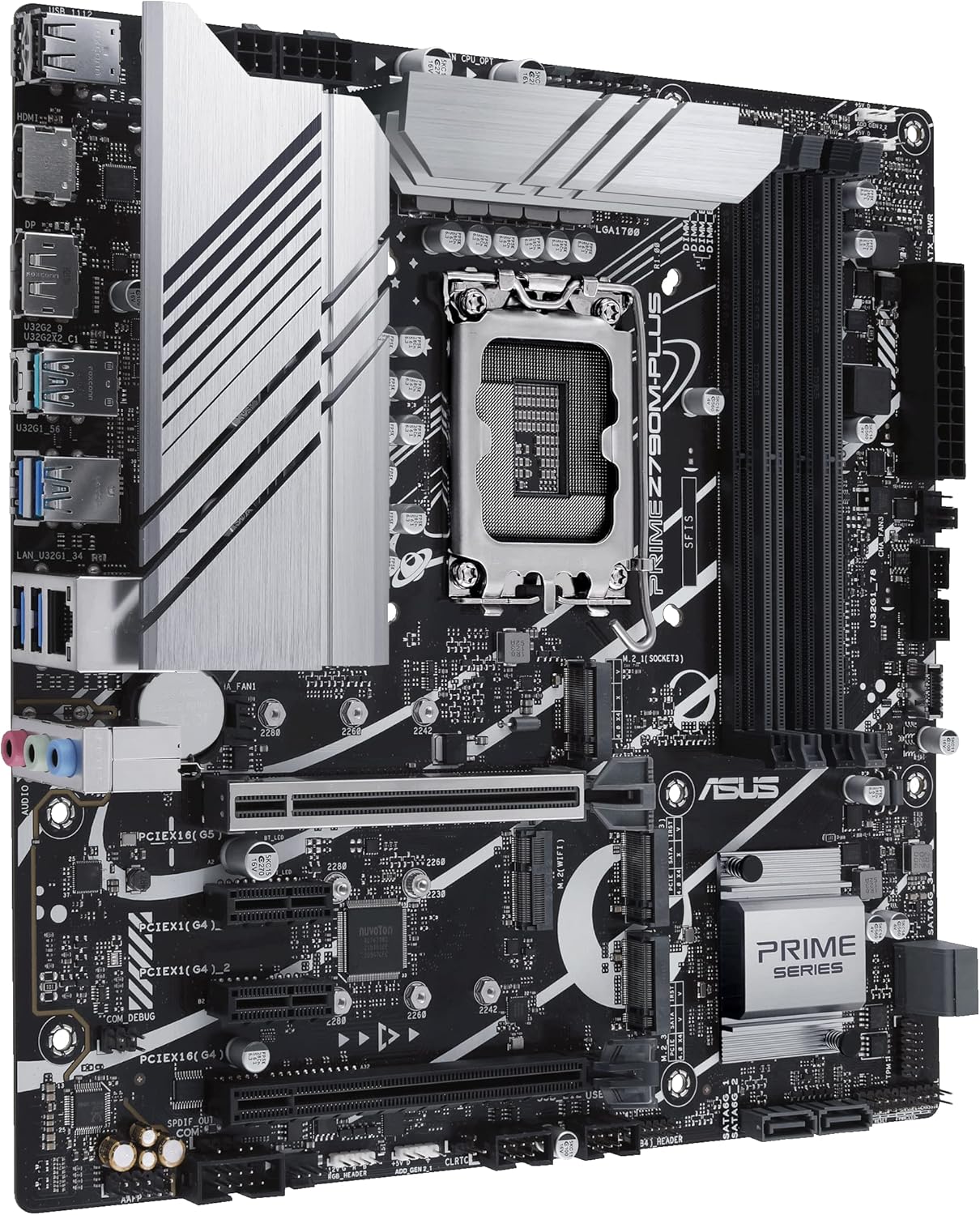 ASUS Prime Z790M-Plus LGA 1700(Intel 12th&13th Gen) microATX motherboard (PCIe 5.0, 3xM.2 slots,10+1 DrMOS,DDR5,1 Gb LAN, DP,USB 3.2 Gen2x2 Type-C,front USB3.2 Gen 1 Type-C, Thunderbolt(USB4) (Certified Refurbisehd) - Image 3