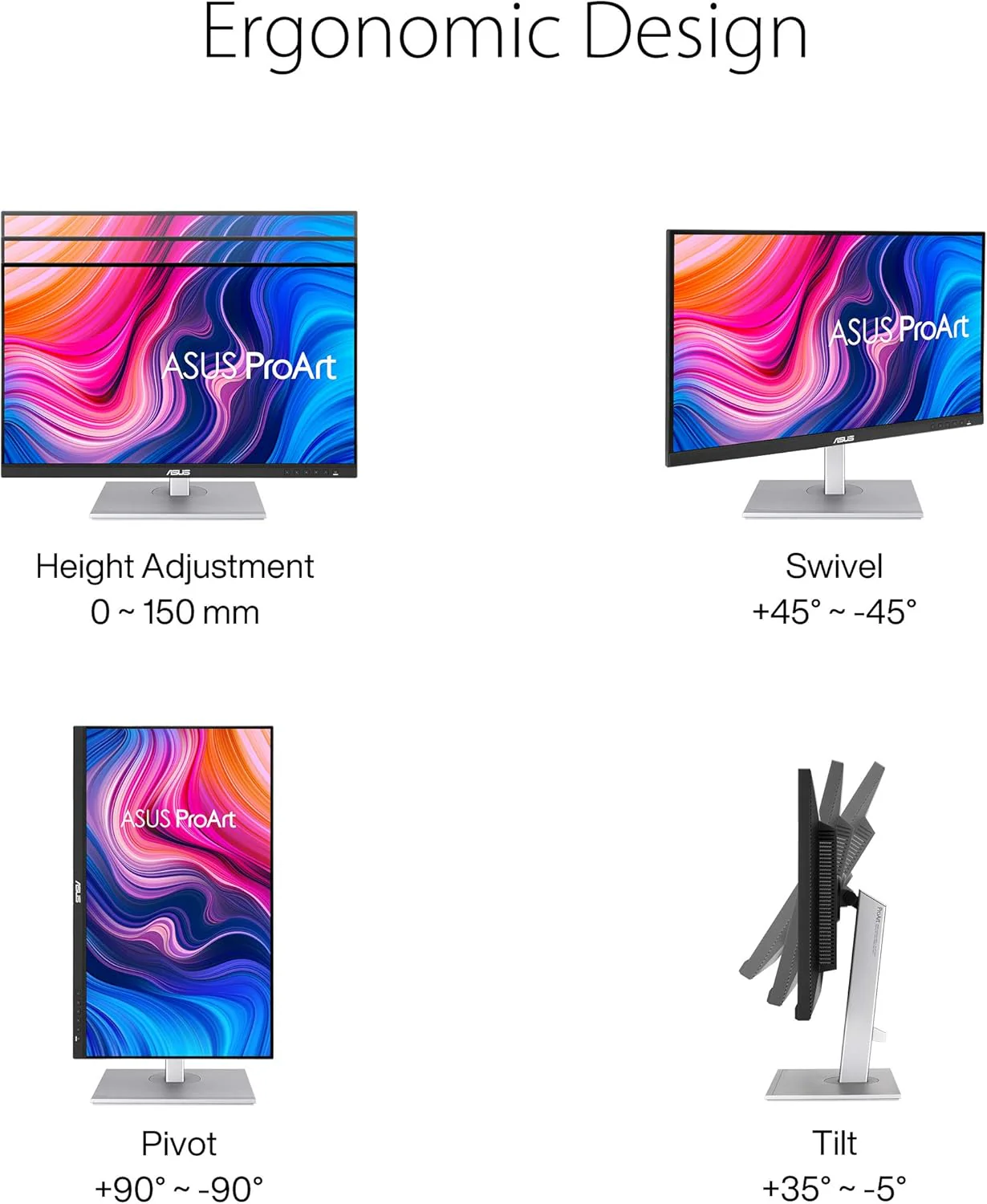 Asus ProArt 27 inch PA278CV Monitor | WQHD (2560 x 1440) | 100% sRGB, 100% Rec. 709 | Calman Verified | USB Hub, USB-C, DisplayPort Daisy-Chaining, HDMI (Certified Refurbished) - Image 3