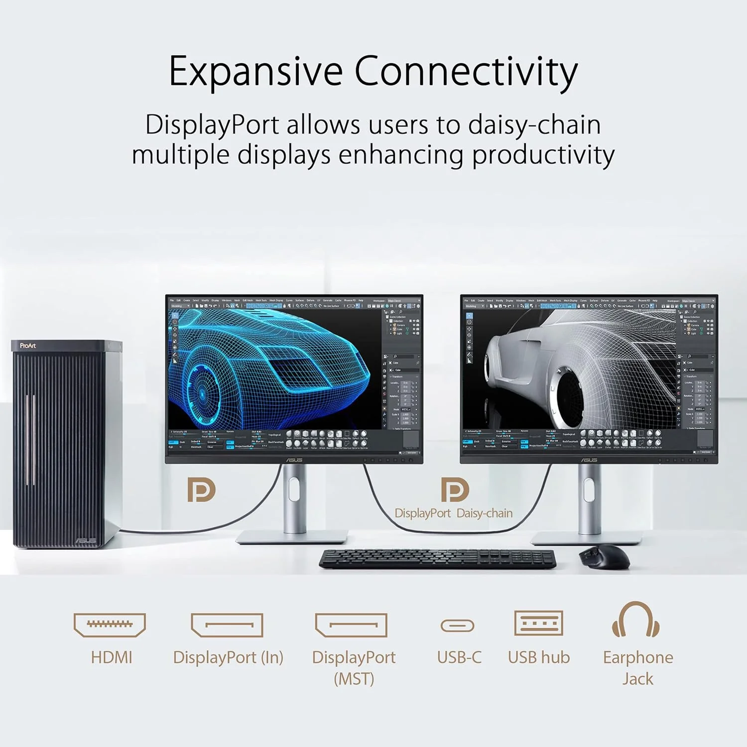 ASUS ProArt Display 24” (24.1” viewable) 16:10 HDR Professional Monitor (PA248CRV) - IPS, (1920 x 1200), 97% DCI-P3, ΔE < 2, Calman Verified, USB-C PD 96W, DisplayPort, Daisy-Chain, Height Adjustable (Certified Refurbished) - Image 6