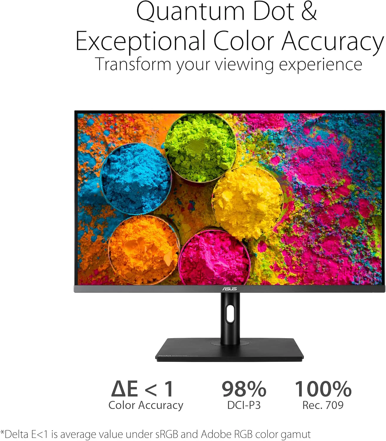 ASUS ProArt Display 32” 4K HDR Mini LED Monitor (PA32UCR-K) - IPS, UHD (3840 x 2160), 1000nits, ΔE < 1, 98% DCI-P3, 99.5% Adobe RGB, Calman Ready, USB-C, DisplayPort, HDMI, X-rite i1 Calibrator (Certified Refurbished) - Image 5