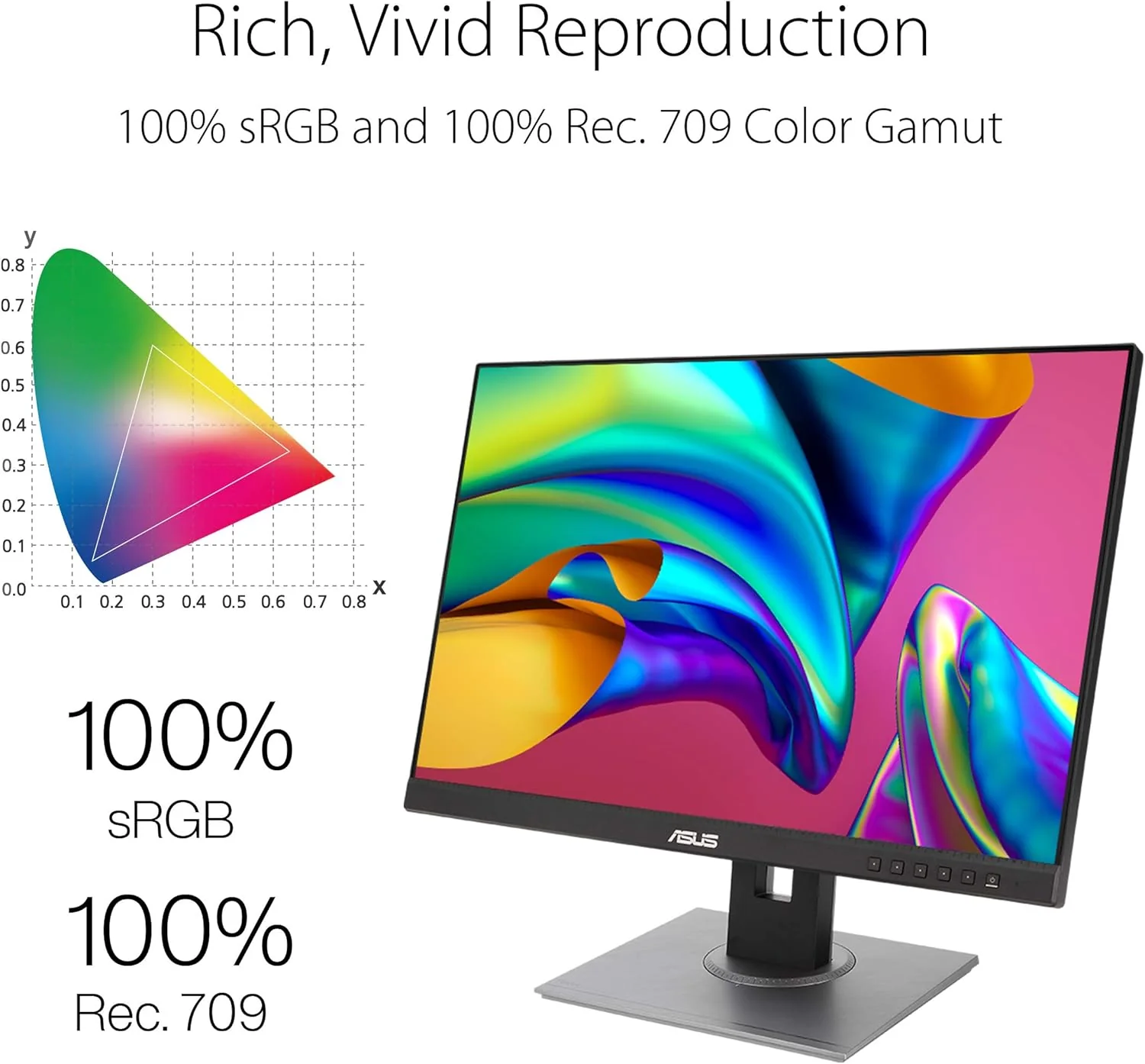ASUS ProArt Display PA248QV 24.1” WUXGA (1920 x 1200) 16:10 Monitor, 100% sRGB/Rec.709 ΔE < 2, IPS, DisplayPort HDMI D-Sub, Calman Verified, Eye Care, Anti-glare, Tilt Pivot Swivel Height Adjustable (Certified Refurbished) - Image 10