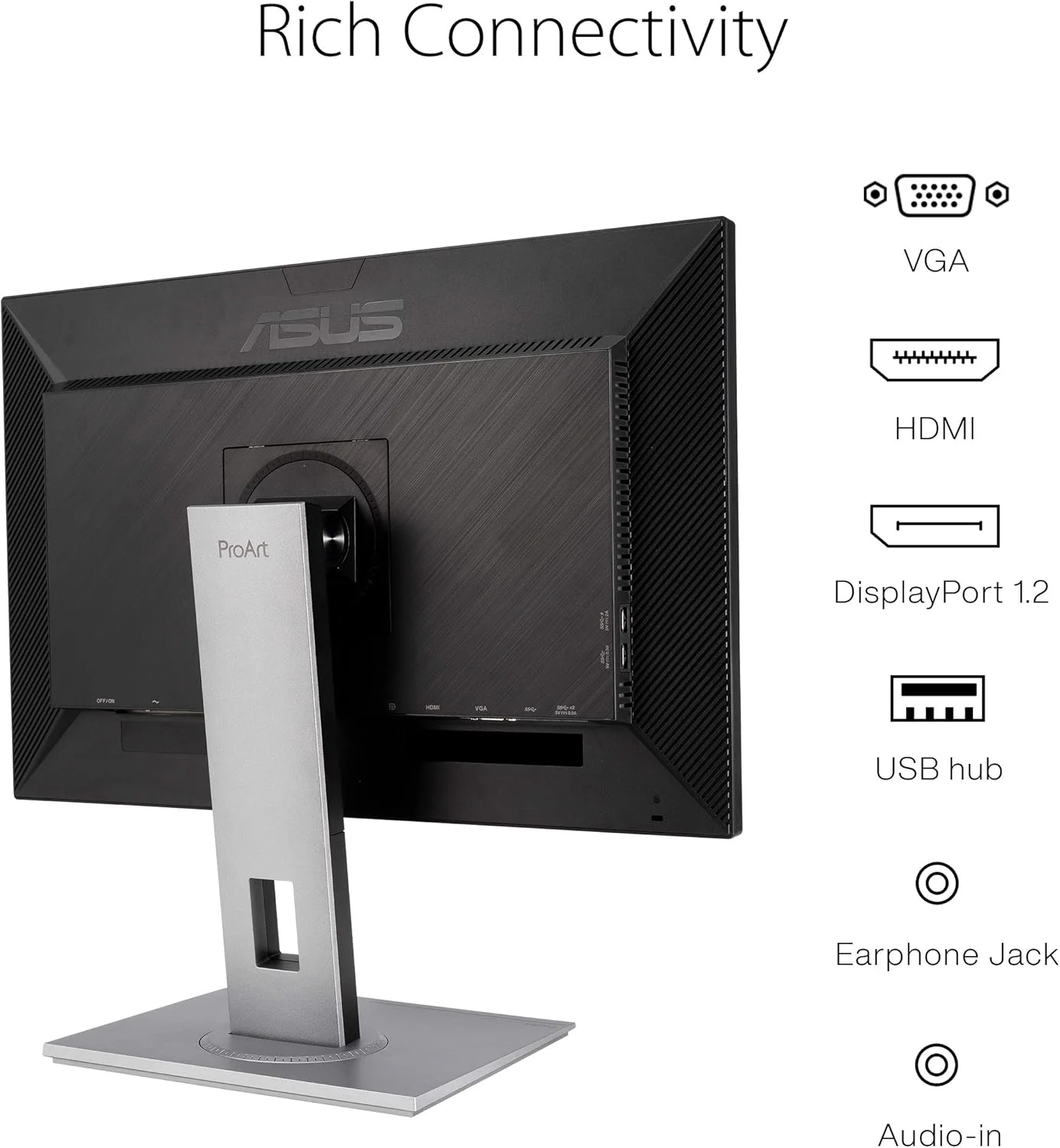 ASUS ProArt Display PA248QV 24.1” WUXGA (1920 x 1200) 16:10 Monitor, 100% sRGB/Rec.709 ΔE < 2, IPS, DisplayPort HDMI D-Sub, Calman Verified, Eye Care, Anti-glare, Tilt Pivot Swivel Height Adjustable (Certified Refurbished) - Image 6