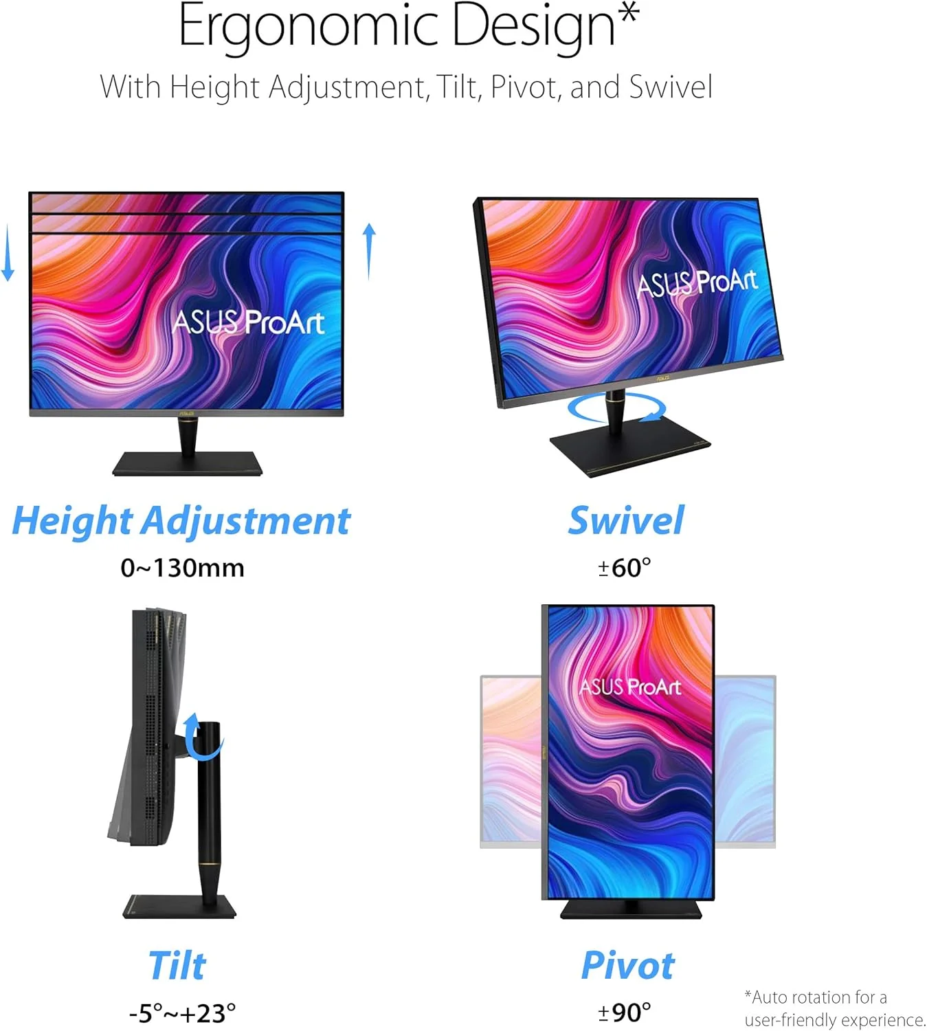ASUS ProArt Display PA32UCX-PK 32" 4K HDR Mini LED Monitor, 99% DCI-P3 99.5% Adobe RGB, DeltaE<1, 10-bit, IPS, Thunderbolt 3 USB-C HDMI DP, Calman Ready, Dolby Vision, 1200nits (Certified Refurbished) - Image 3