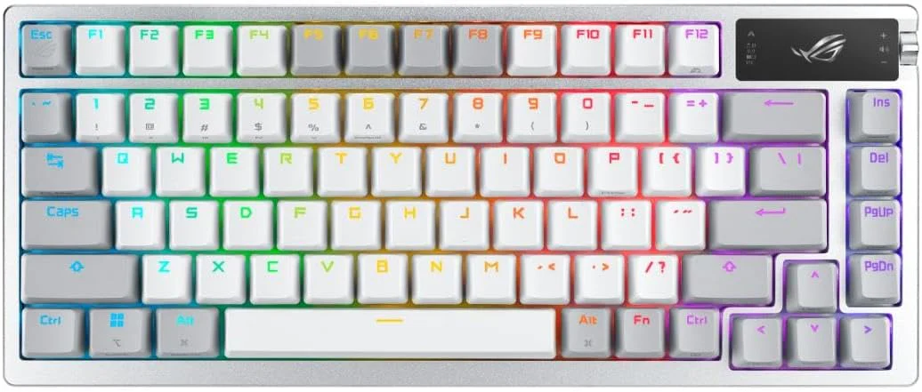 ASUS ROG Azoth 75 Wireless DIY Custom Gaming Keyboard, OLED Display, Gasket-Mount, Three-Layer Dampening, Hot-Swappable Pre-lubed ROG NX Red Switches & Keyboard Stabilizers, ABS Keycaps, RGB-Black (Certified Refurbished) - Image 3