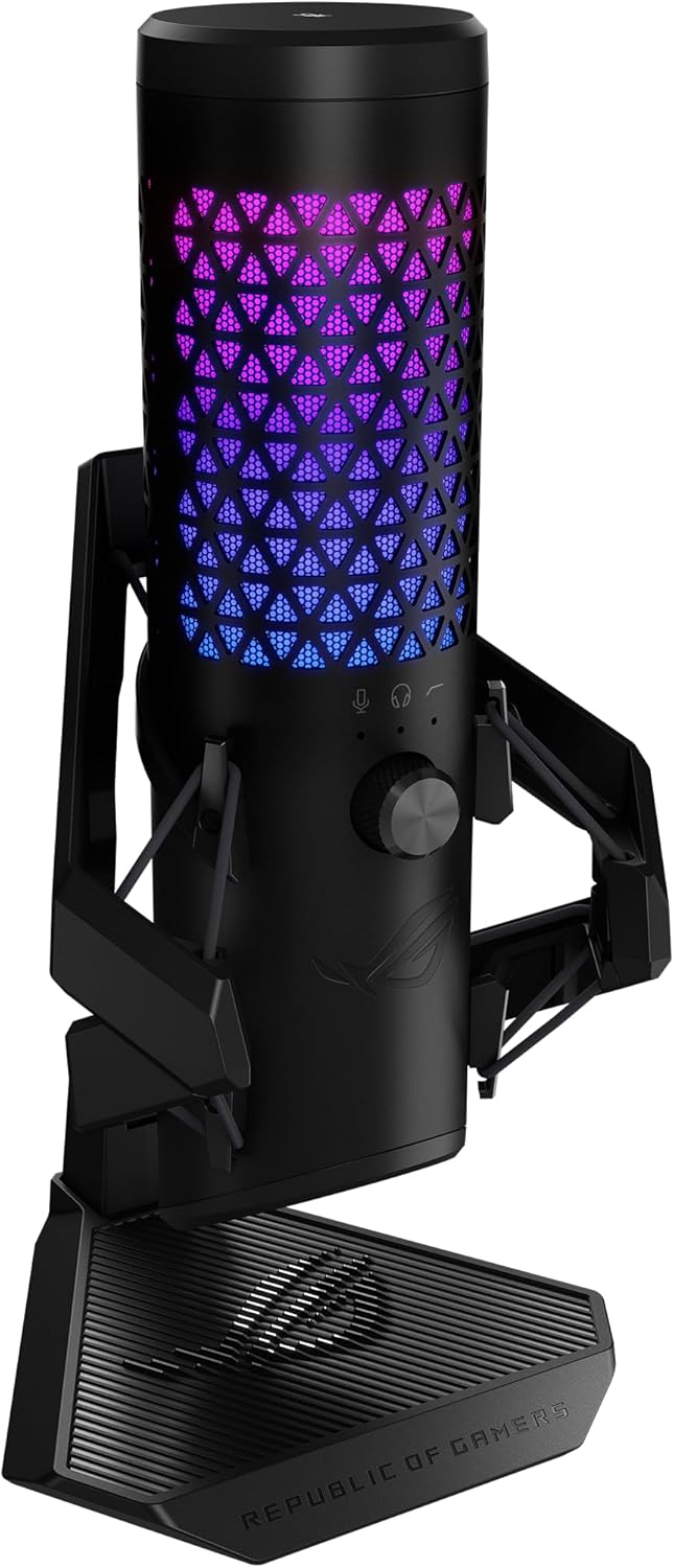ASUS ROG Carnyx USB Gaming Microphone (25mm Condenser Capsule, 192kHz/24-bit, Cardioid, high-Pass Filter, Built-in pop Filter, Metal Shock Mount, one-Touch Mute, Aura Sync RGB) (Certified Refurbished) - Image 3