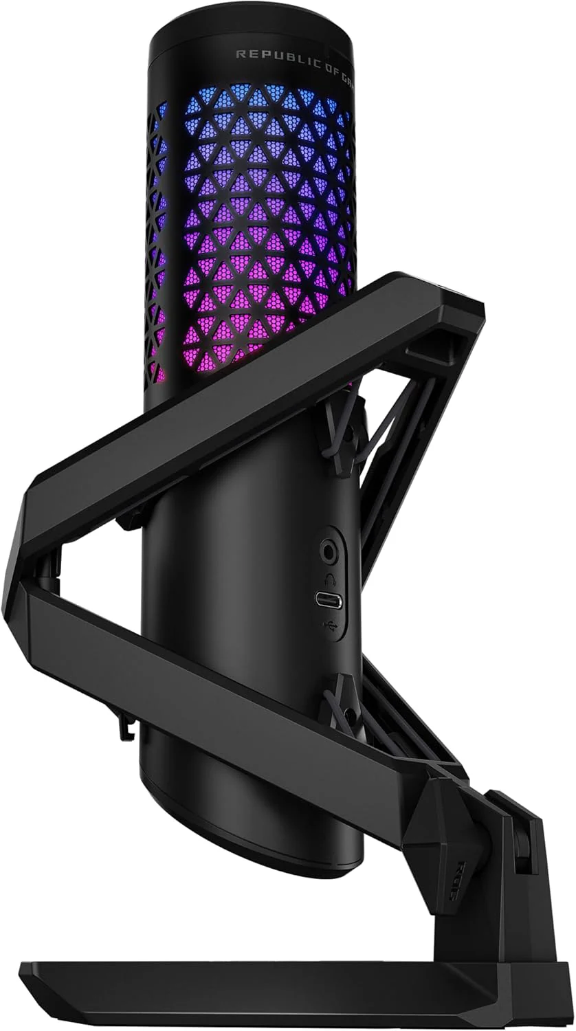 ASUS ROG Carnyx USB Gaming Microphone (25mm Condenser Capsule, 192kHz/24-bit, Cardioid, high-Pass Filter, Built-in pop Filter, Metal Shock Mount, one-Touch Mute, Aura Sync RGB) (Certified Refurbished) - Image 4