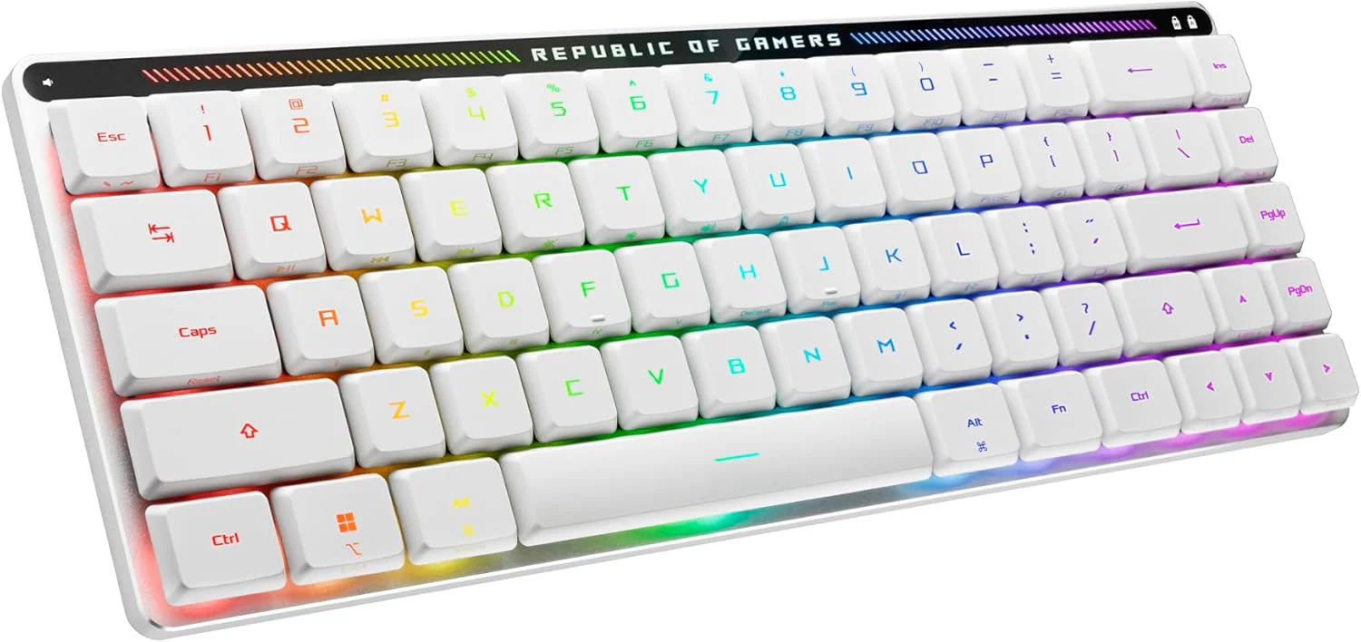 ASUS ROG Falchion RX Low Profile 65% Wireless Gaming Keyboard with ROG RX Red Low-Profile switches, tri-Mode Connection with ROG SpeedNova, Silicone dampening Foam, Touch Panel, and MacOS Support (Certified Refurbished) - Image 5
