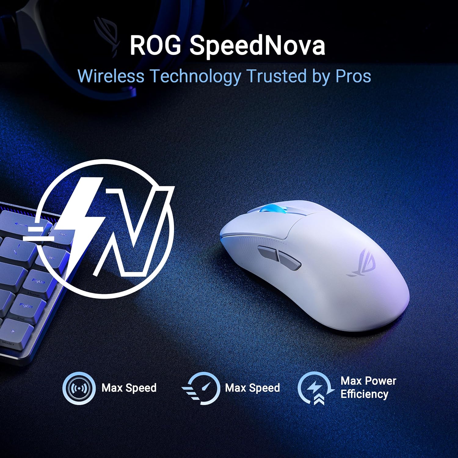 ASUS ROG Keris II Ace Wireless Gaming Mouse, 54g Lightweight, AimPoint Pro 42K Optical Sensor, Optical Micro Switches, SpeedNova Wireless, ROG Polling Rate Booster, Esports & FPS Gaming (Certified Refurbished) - Image 7