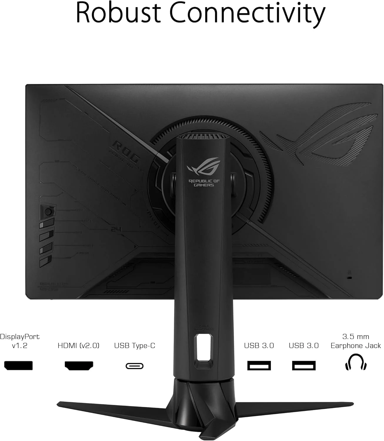 ASUS ROG Strix 23.8” 1080P HDR Gaming Monitor (XG249CM) - Full HD, IPS, 270Hz, 1ms, Extreme Low Motion Blur Sync, FreeSync Premium, 105% sRGB, Eye Care, USB-C, DisplayPort, HDMI, Height Adjustable (Certified Refurbished) - Image 6