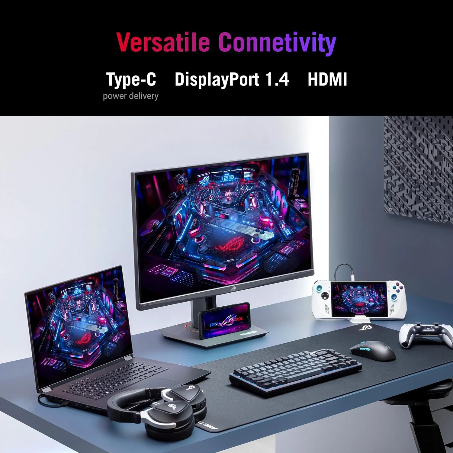 ASUS ROG Strix 27” QHD HDR400 USB-C Gaming Monitor(XG27ACS)-2560x1440, 180Hz, 1ms, Fast IPS, 133% sRGB, Extreme Low Motion Blur Sync, G-Sync Compatible, DisplayWidget, Tripod Socket (Certified Refurbished) - Image 5