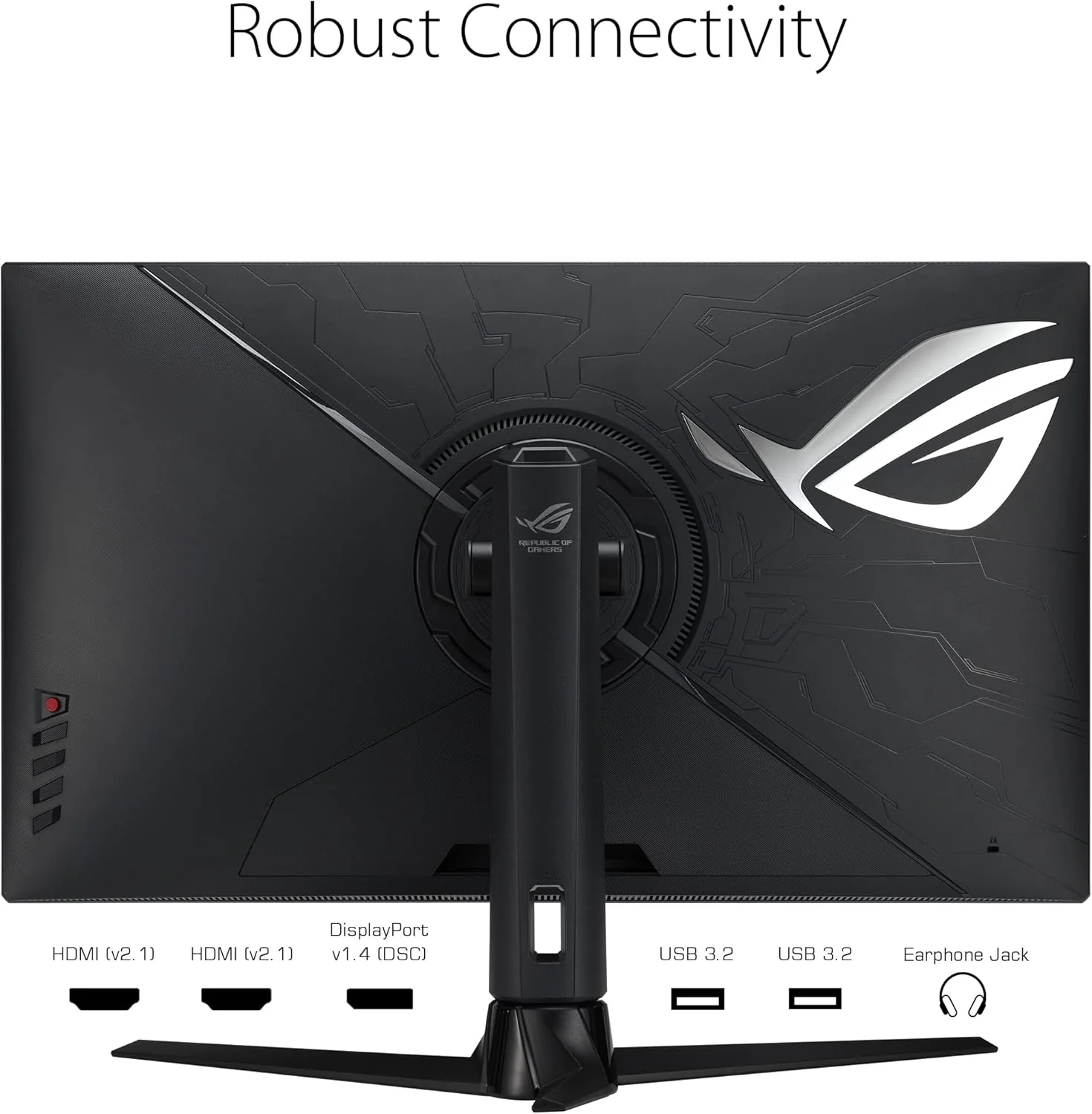 ASUS ROG Strix 32” HDMI 2.1 DSC Gaming Monitor (XG32UQ) - 4K UHD (3840 x 2160), Fast IPS, 160Hz, 1ms, G-SYNC compatible, FreeSync Premium Pro, DisplayPort, USB, HDMI, DisplayHDR600, Variable Overdrive (Certified Refurbished) - Image 6