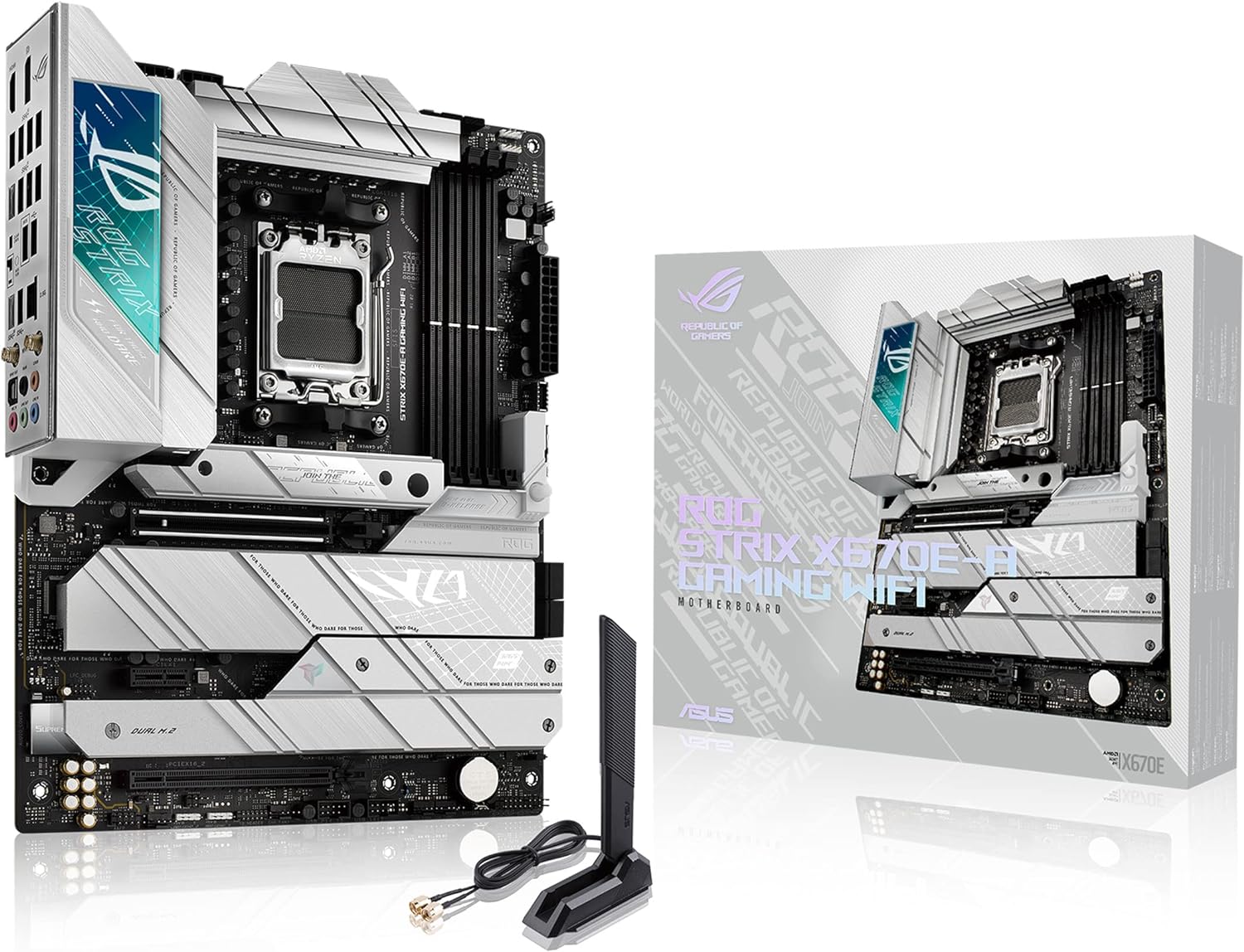 ASUS ROG Strix X670E-A Gaming WiFi 6E Socket AM5 (LGA 1718) Ryzen 7000 Gaming Motherboard(16+2 Power Stages,PCIe® 5.0, DDR5,4xM.2 Slots,USB 3.2 Gen 2x2, WiFi 6E, AI Cooling II) (Certified Refurbished) - Image 7