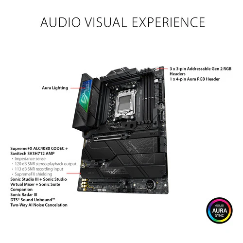 ASUS ROG Strix X670E-F Gaming WIFI6E Socket AM5 (LGA 1718) Ryzen 7000 Gaming Motherboard(PCIe 5.0, DDR5,16 + 2 Power Stages,Four M.2 Slots (Certified Refurbished) - Image 4