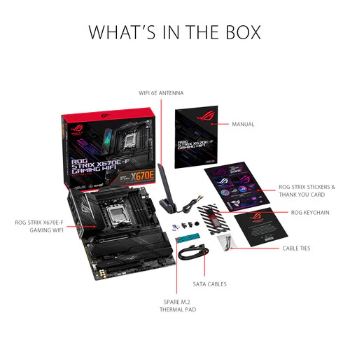 ASUS ROG Strix X670E-F Gaming WIFI6E Socket AM5 (LGA 1718) Ryzen 7000 Gaming Motherboard(PCIe 5.0, DDR5,16 + 2 Power Stages,Four M.2 Slots (Certified Refurbished) - Image 6