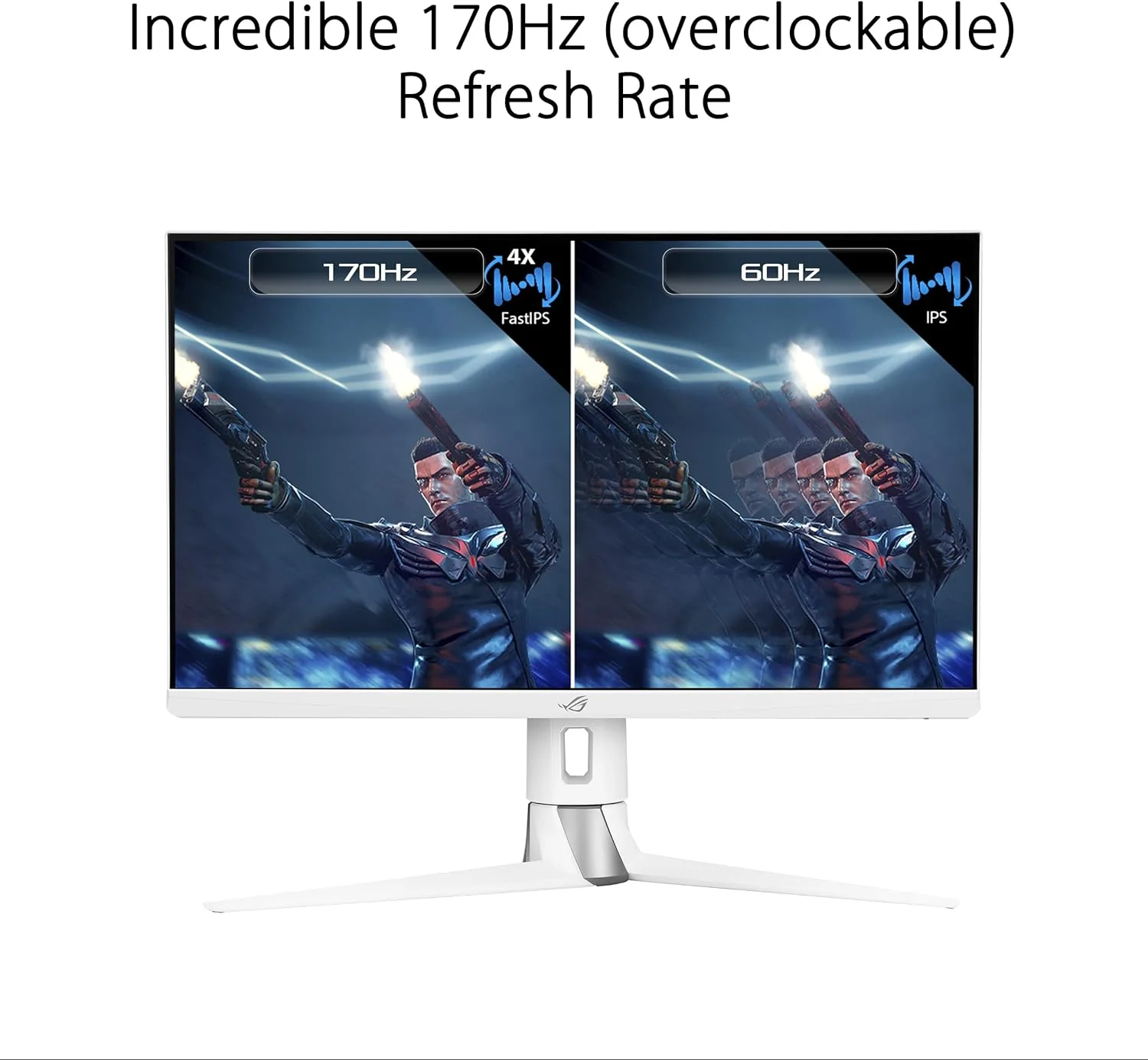 ASUS ROG Strix XG27AQ-W 27” 1440P HDR Gaming Monitor - White, QHD (2560 x 1440), Fast IPS, 170Hz, 1ms, Extreme Low Motion Blur Sync, G-SYNC Compatible, Eye Care, HDMI, DisplayPort, USB, DisplayHDR400 (Certified Refurbished) - Image 3