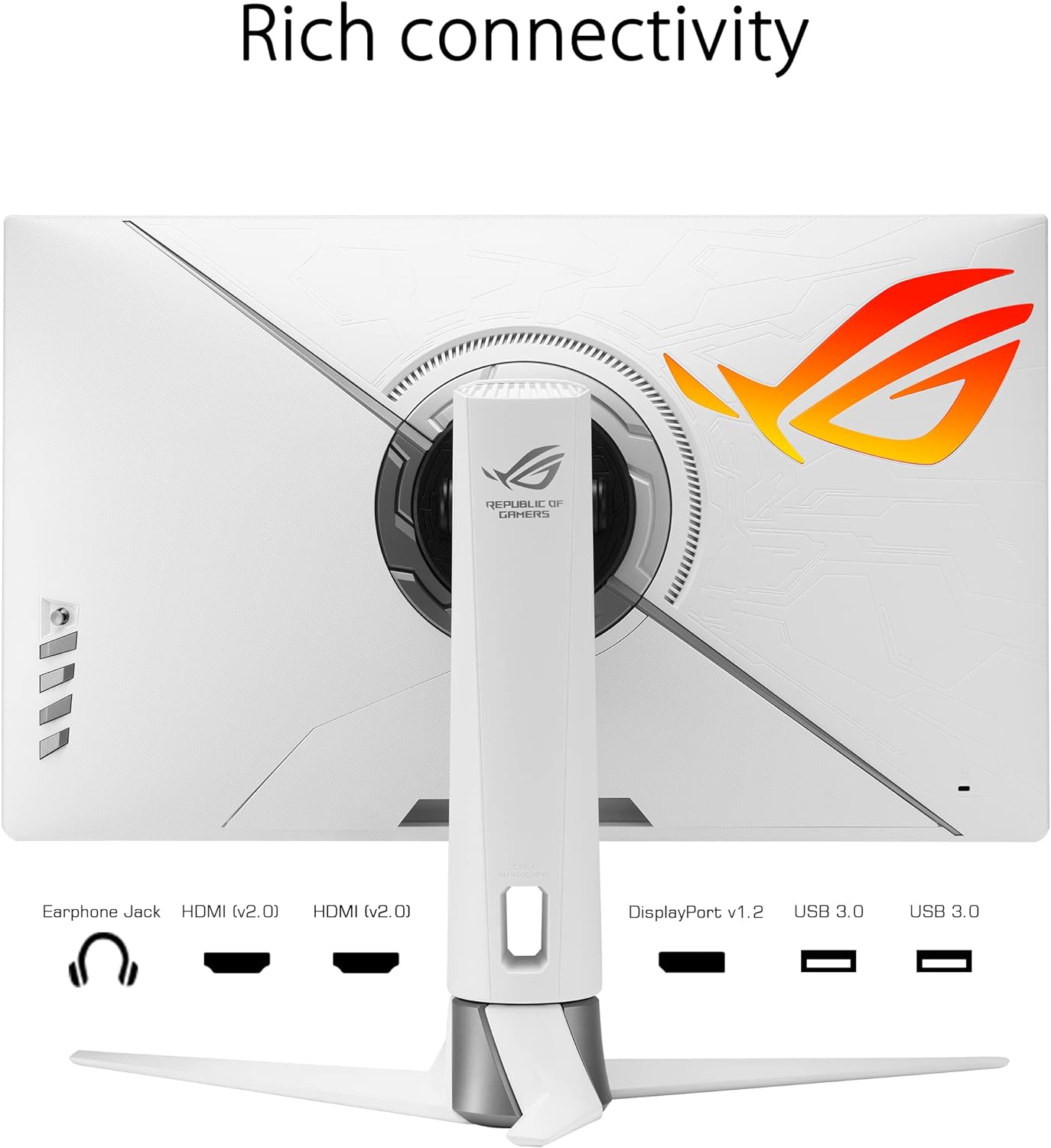 ASUS ROG Strix XG27AQ-W 27” 1440P HDR Gaming Monitor - White, QHD (2560 x 1440), Fast IPS, 170Hz, 1ms, Extreme Low Motion Blur Sync, G-SYNC Compatible, Eye Care, HDMI, DisplayPort, USB, DisplayHDR400 (Certified Refurbished) - Image 4
