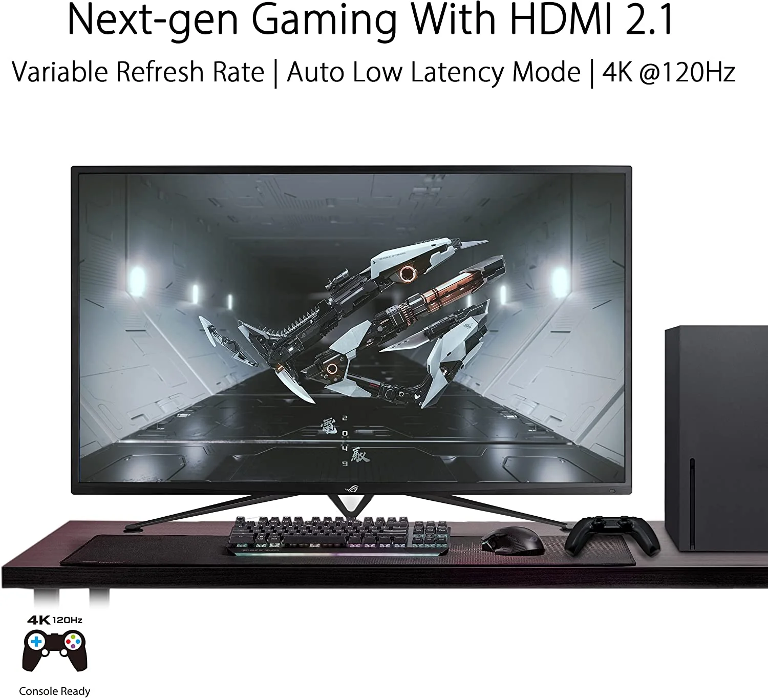 ASUS ROG Strix XG43UQ HDMI 2.1 Gaming Monitor - 43-inch 4K UHD (3840 x 2160), 144 Hz, 1ms MPRT, HDMI® 2.1, AMD FreeSync™ (Certified Refurbished) - Image 3