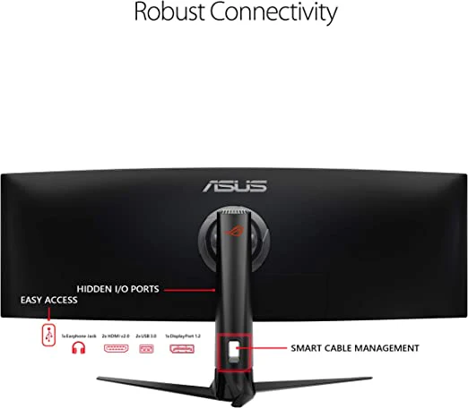 ASUS ROG Strix XG49VQ 49" Super Ultra-Wide HDR Curved Gaming Monitor - 32:9 (3840 x 1080), 144Hz, FreeSync 2, DisplayHDR 400, Eye Care with DP HDMI (Certified Refurbished) - Image 2