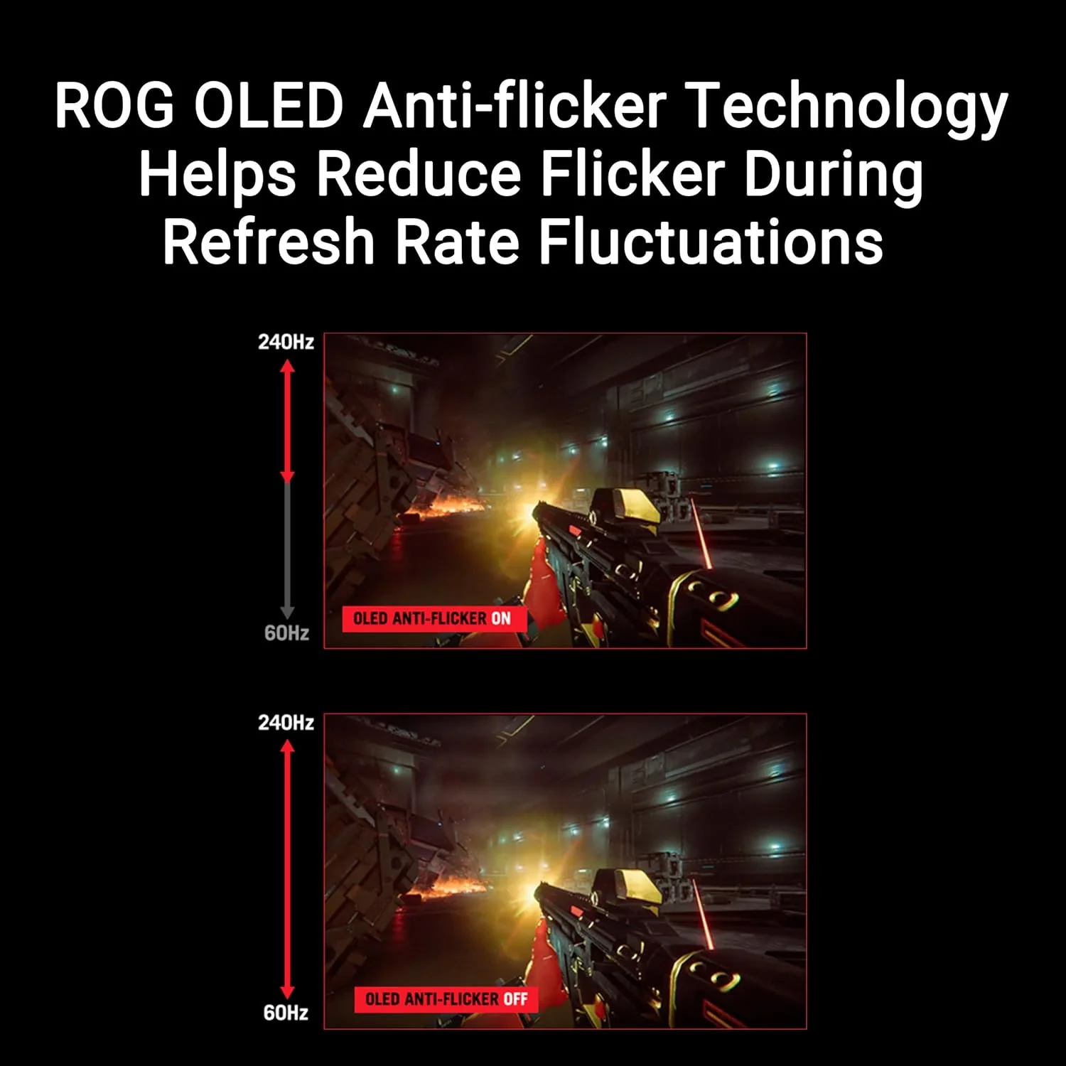 ASUS ROG Swift 32” 4K OLED Gaming Monitor (PG32UCDP) - WOLED, Dual Mode (4K 240Hz, FHD 480Hz), 0.03ms, G-SYNC Compatible, Custom Heatsink, AI Gaming, 99% DCI-P3,True 10-bit, USB-C 90W (Certified Refurbished) - Image 3