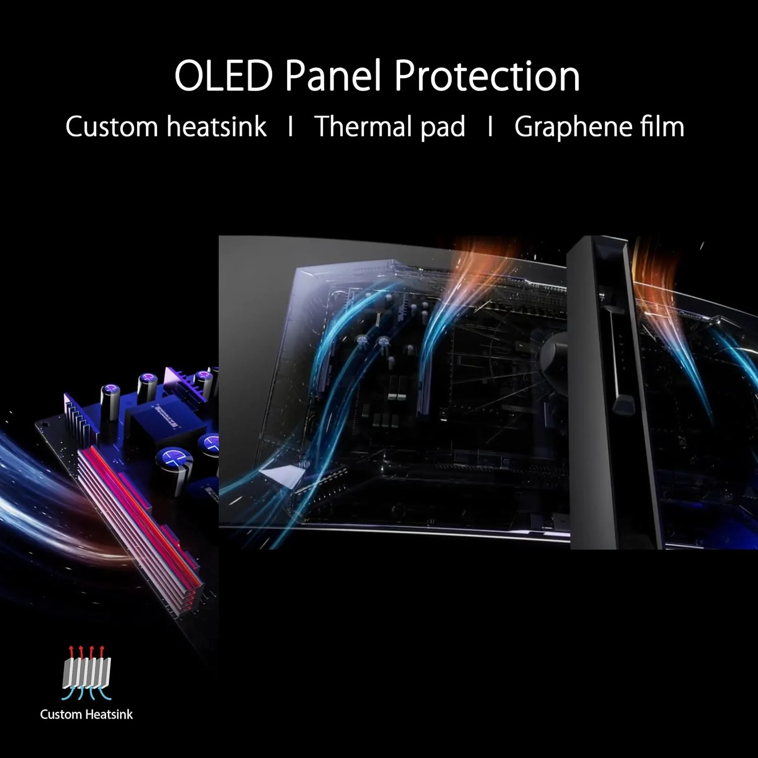 ASUS ROG Swift 49” Curved QD-OLED Gaming Monitor (PG49WCD) - Dual QHD 32:9 (5120x1440), 144Hz, 0.03ms, G-SYNC Compatible, Custom Heatsink, Uniform Brightness, Smart KVM, 90W USB-C PD, DisplayHDR 400 (Certified Refurbished) - Image 4