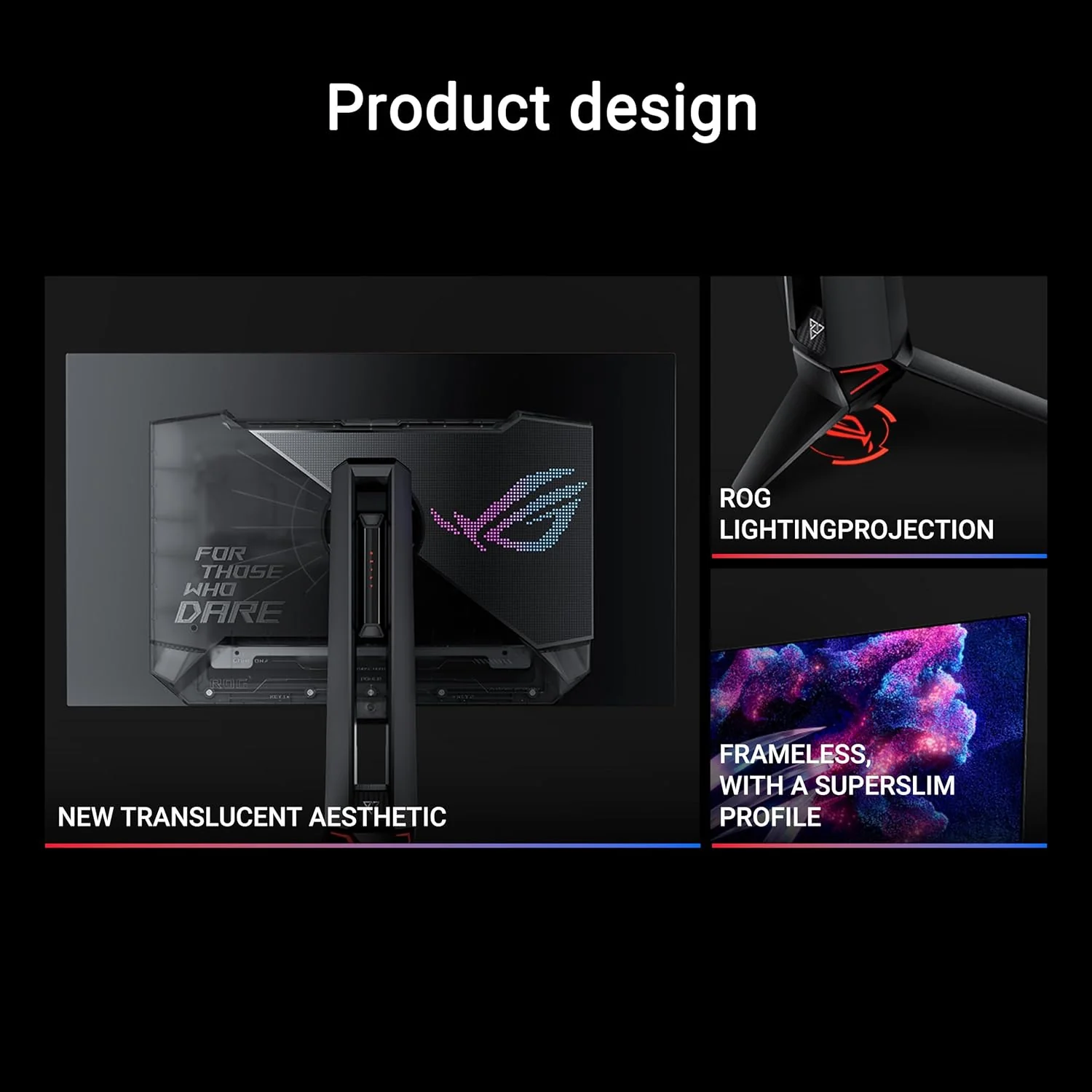 ASUS ROG Swift OLED 27” 1440P Gaming Monitor (PG27AQDP) - WOLED, QHD, 480Hz, 0.03ms, G-SYNC Compatible, Custom Heatsink, AI Assistant, DisplayHDR400 True Black, 99% DCI-P3, True 10-bit, DisplayWidget (Certified Refurbished) - Image 4
