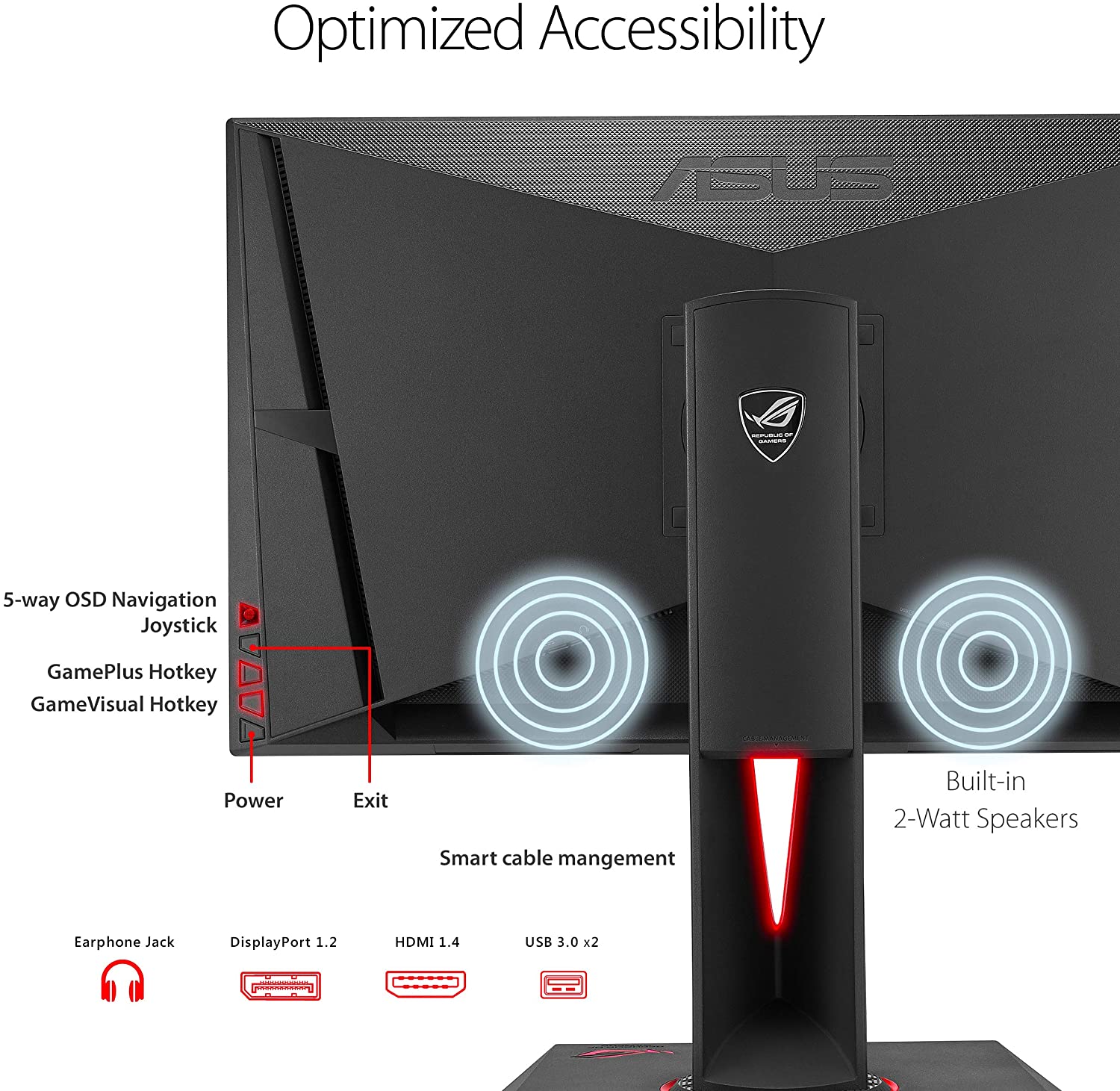 ASUS ROG Swift PG279QZ 27" WQHD G-SYNC Gaming Monitor 165Hz 1440p IPS with Eye Care DisplayPort HDMI USB (Certified Refurbished) - Image 3