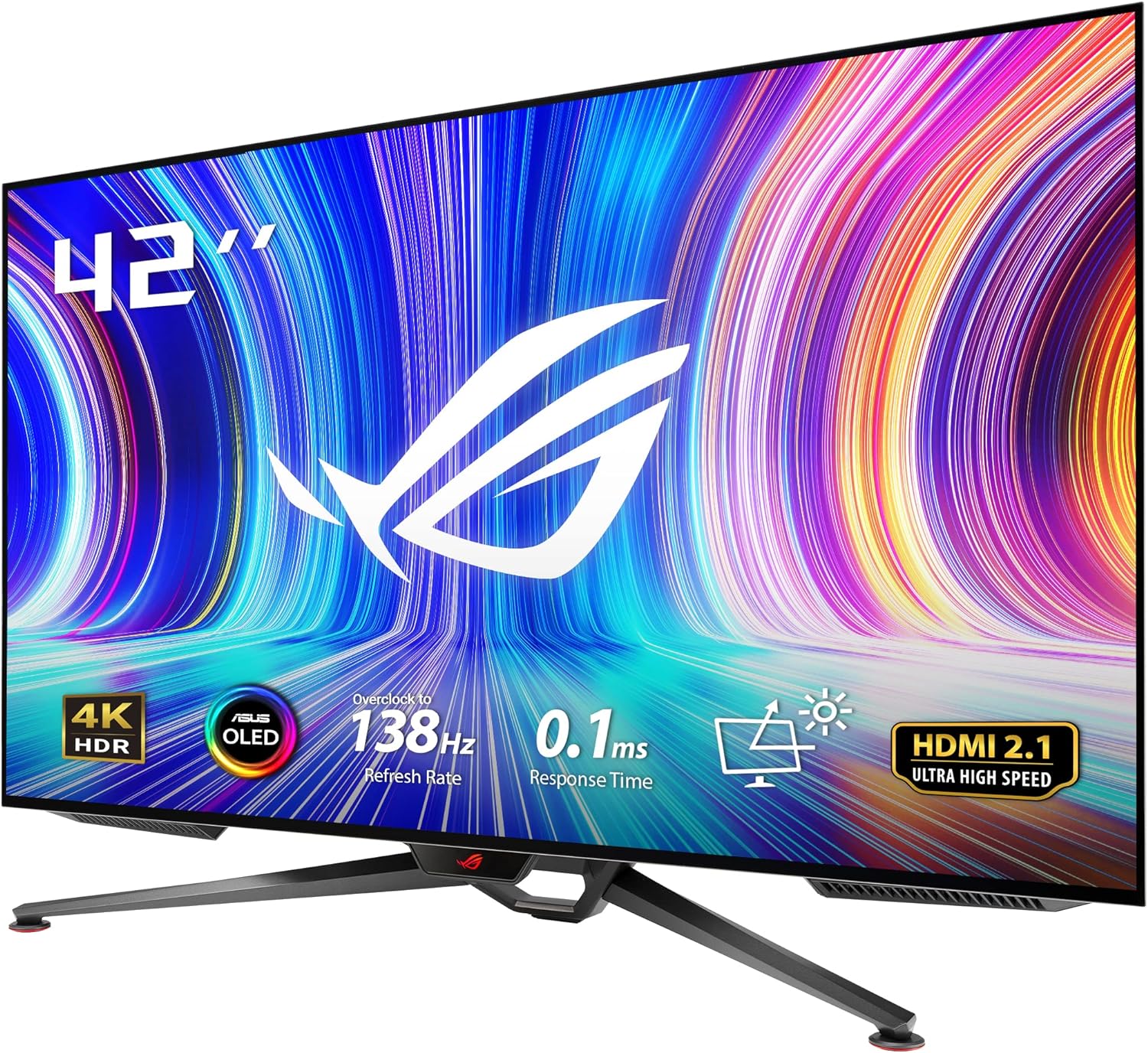 Asus ROG Swift PG42UQ 41.5 inch Gaming Monitor 3840 x 2160 138Hz 0.1ms True 10 bit DCI-P3 98% OLED, HDMI2.1, DisplayPort, USB (Certified Refurbished) - Image 2