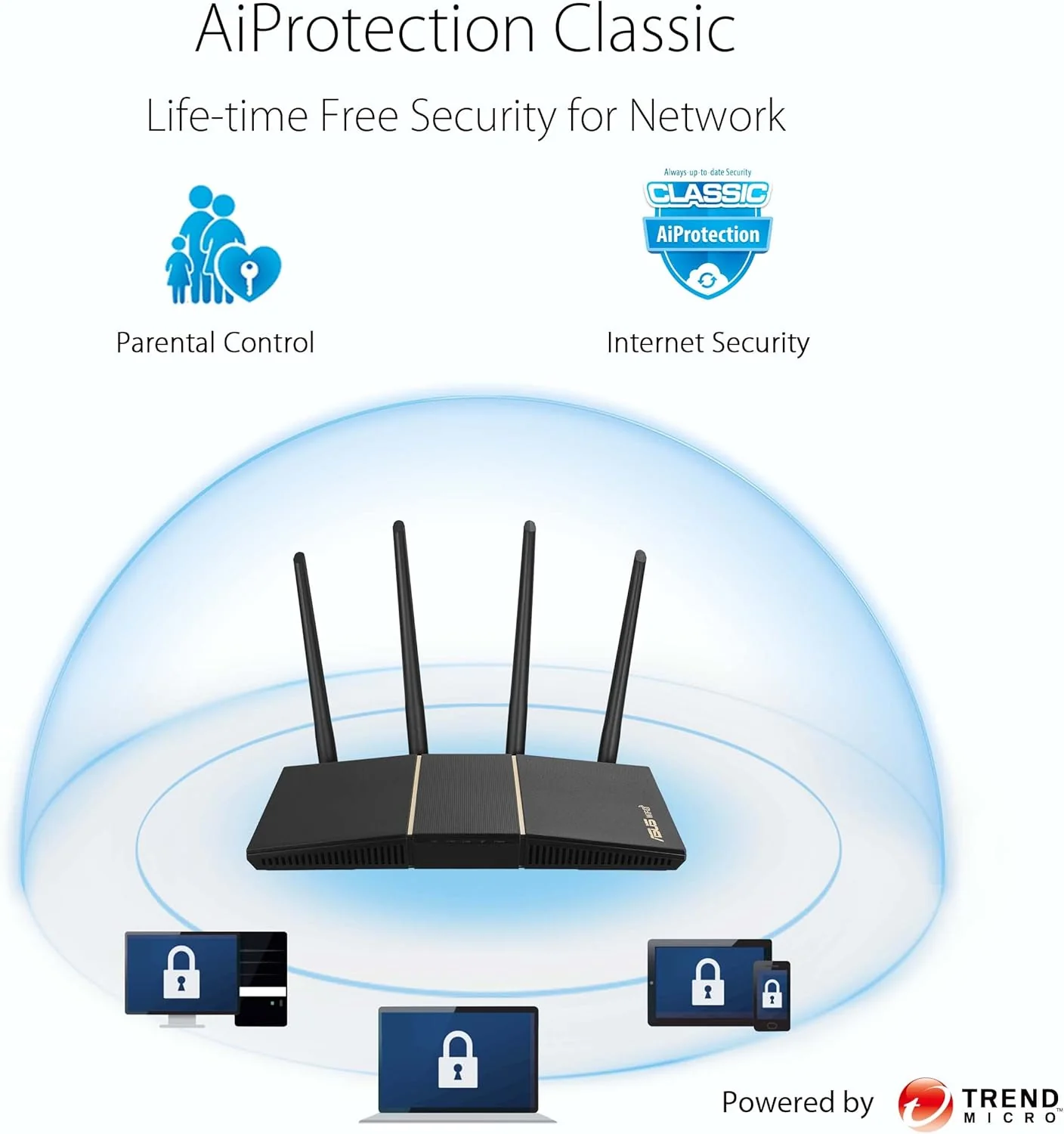 Asus RT-AX57 AX3000 Dual Band WiFi 6 (802.11ax) Router supporting MU-MIMO and OFDMA technology (Certified Refurbished) - Image 6