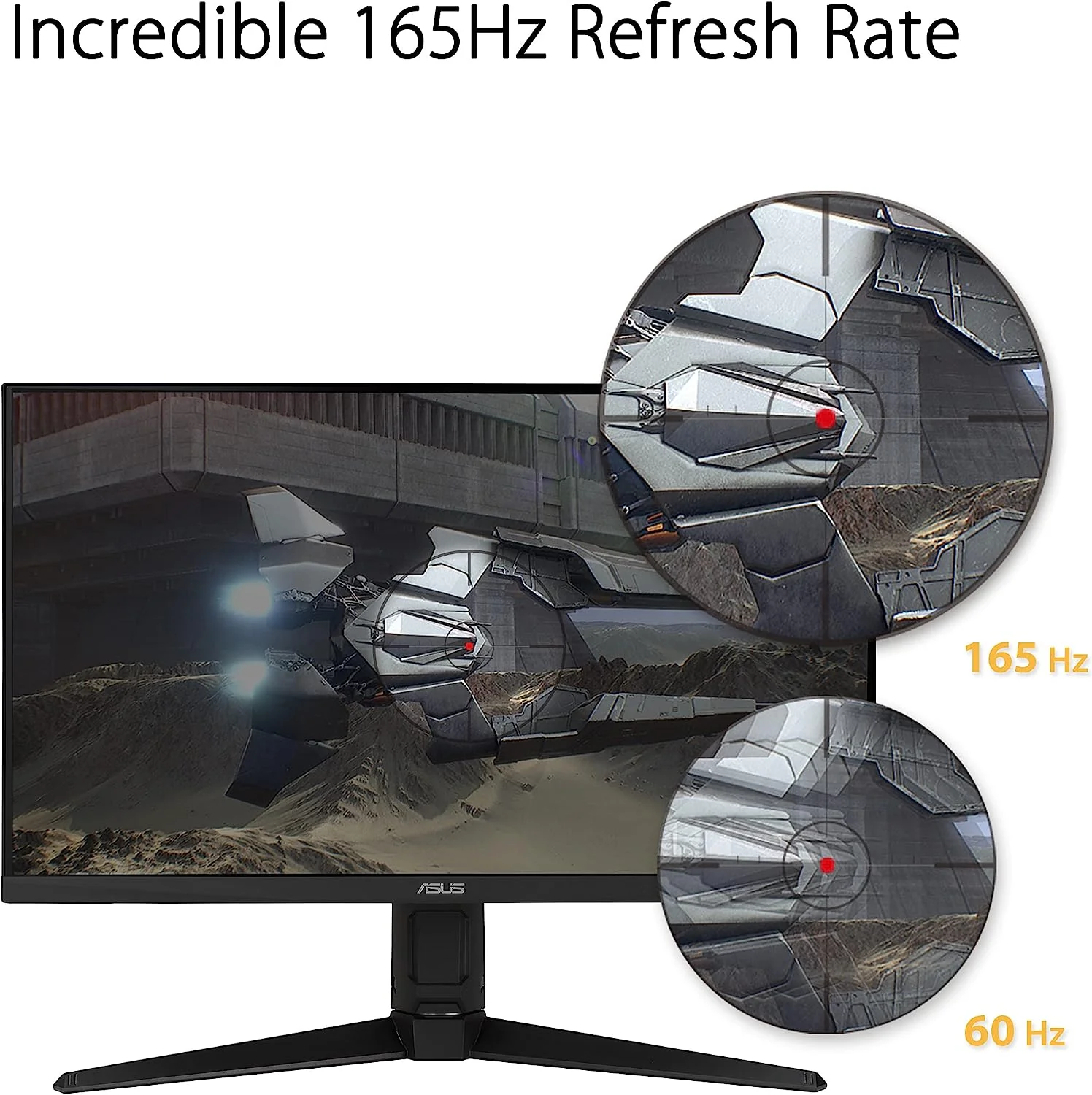 ASUS TUF Gaming 23.8” 1080P Monitor (VG247Q1A) - Full HD, 165Hz (Supports 144Hz), 1ms, Extreme Low Motion Blur, Adaptive-sync, FreeSync Premium, Shadow Boost, Speakers, Eye Care, HDMI, DisplayPort (Certified Refurbished) - Image 4