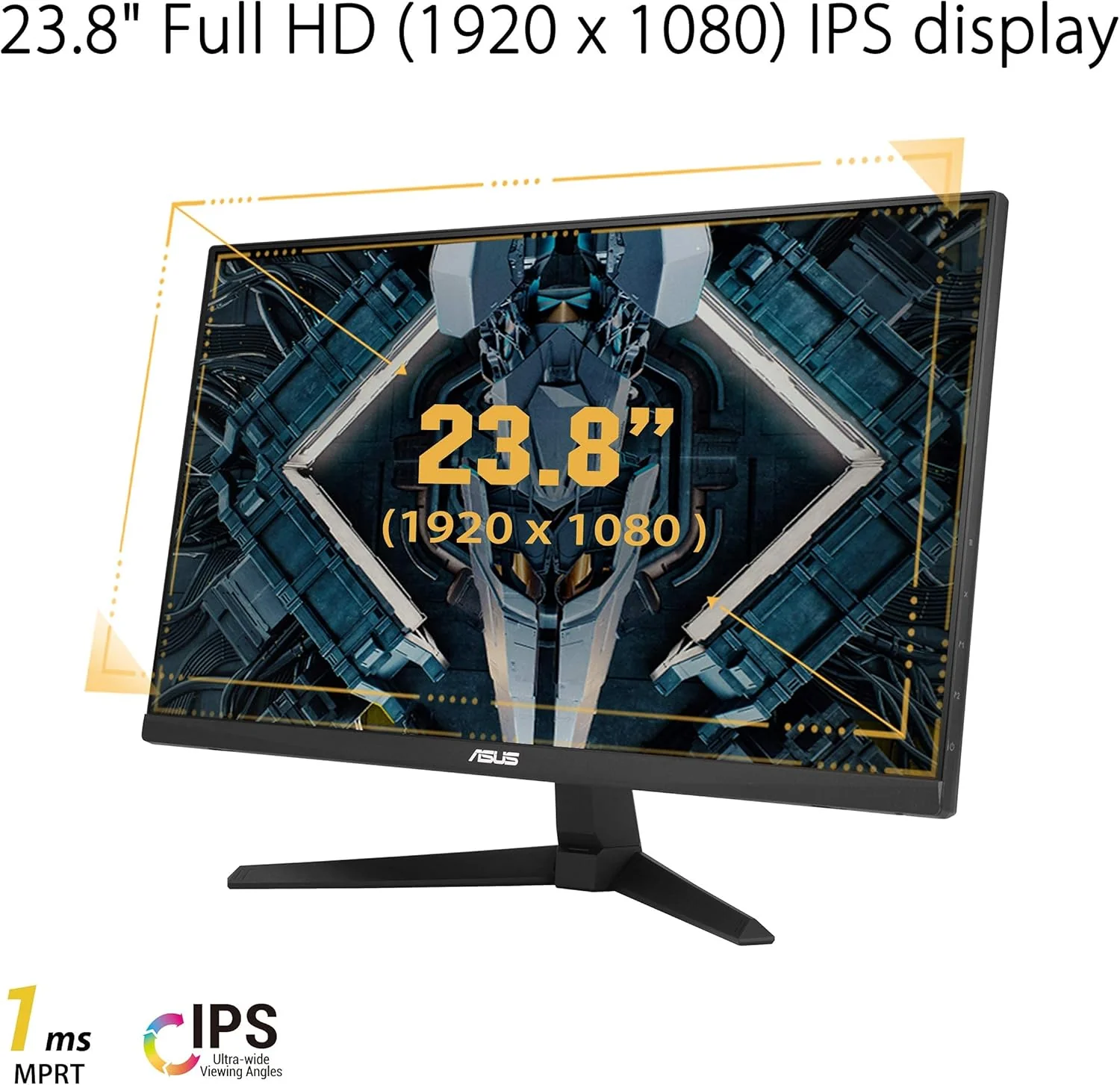 ASUS TUF Gaming 23.8” 1080P Monitor (VG249Q1A) - Full HD, IPS, 165Hz (Supports 144Hz), 1ms, Extreme Low Motion Blur, Speaker, FreeSync Premium, Shadow Boost, VESA Mountable, DisplayPort, HDMI (Certified Refurbished) - Image 2