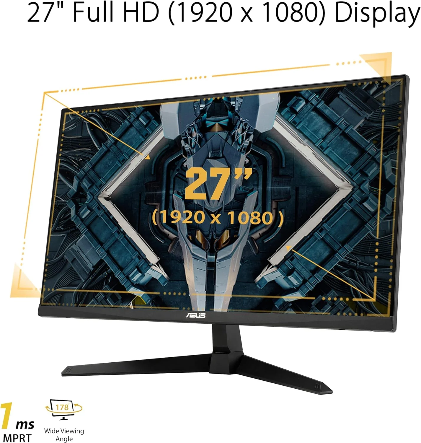 ASUS TUF Gaming 27” 1080P Gaming Monitor (VG277Q1A) - Full HD, 165Hz (Supports 144Hz), 1ms, Extreme Low Motion Blur, FreeSync Premium, Shadow Boost, Eye Care, HDMI, DisplayPort, Tilt Adjustable (Certified Refurbished) - Image 6
